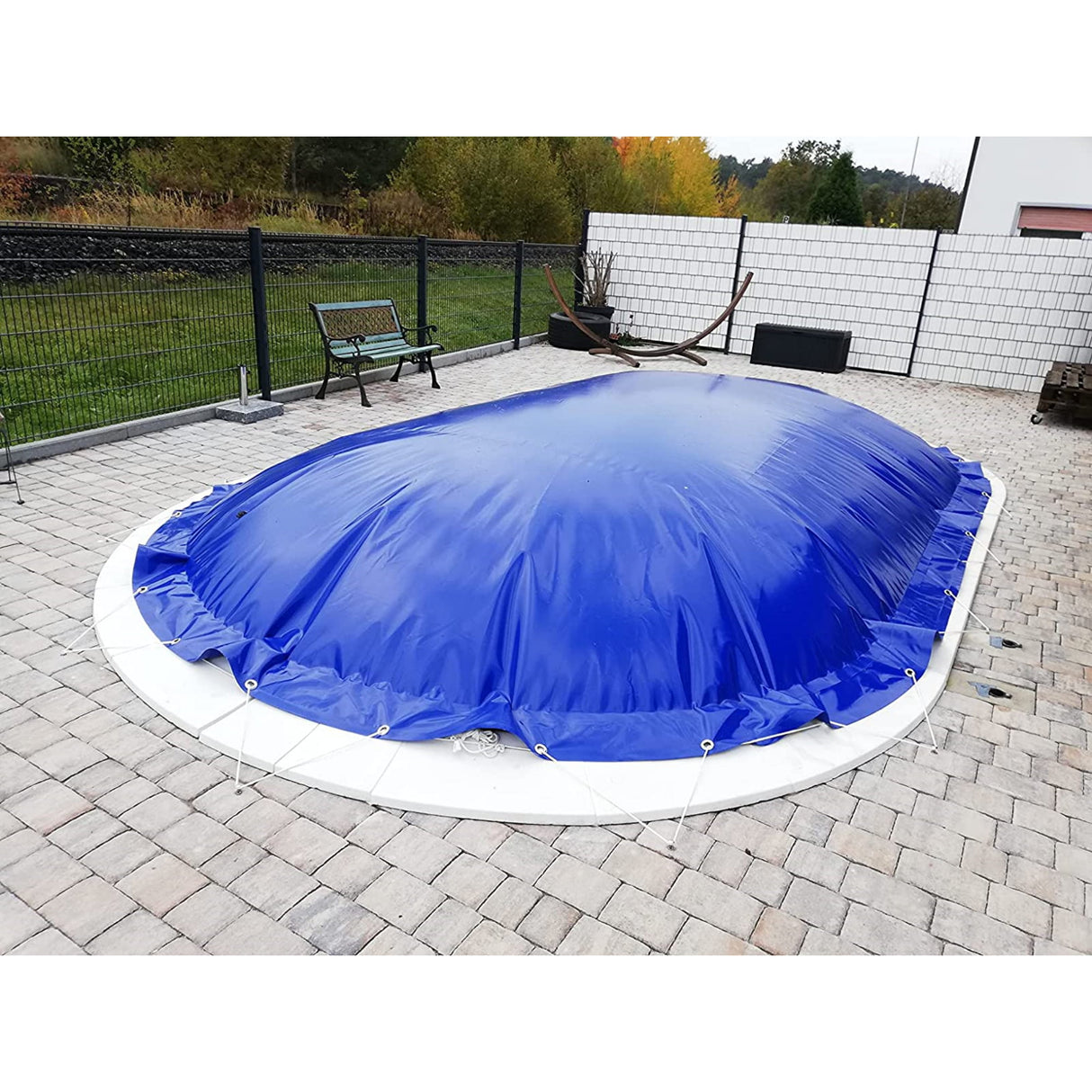 Couverture de piscine gonflable pour piscines de forme ovale