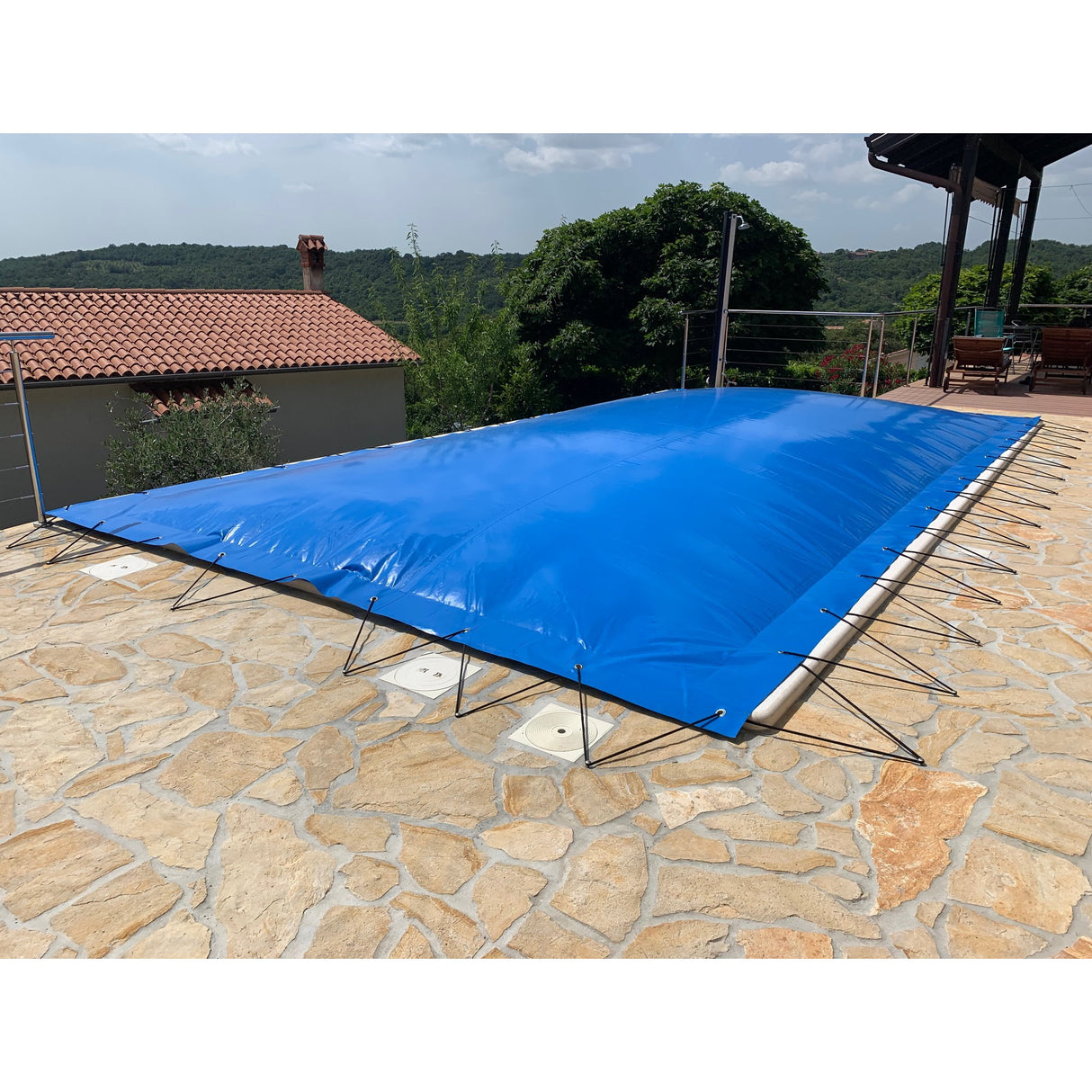 Couverture de piscine gonflable pour piscines rectangulaires