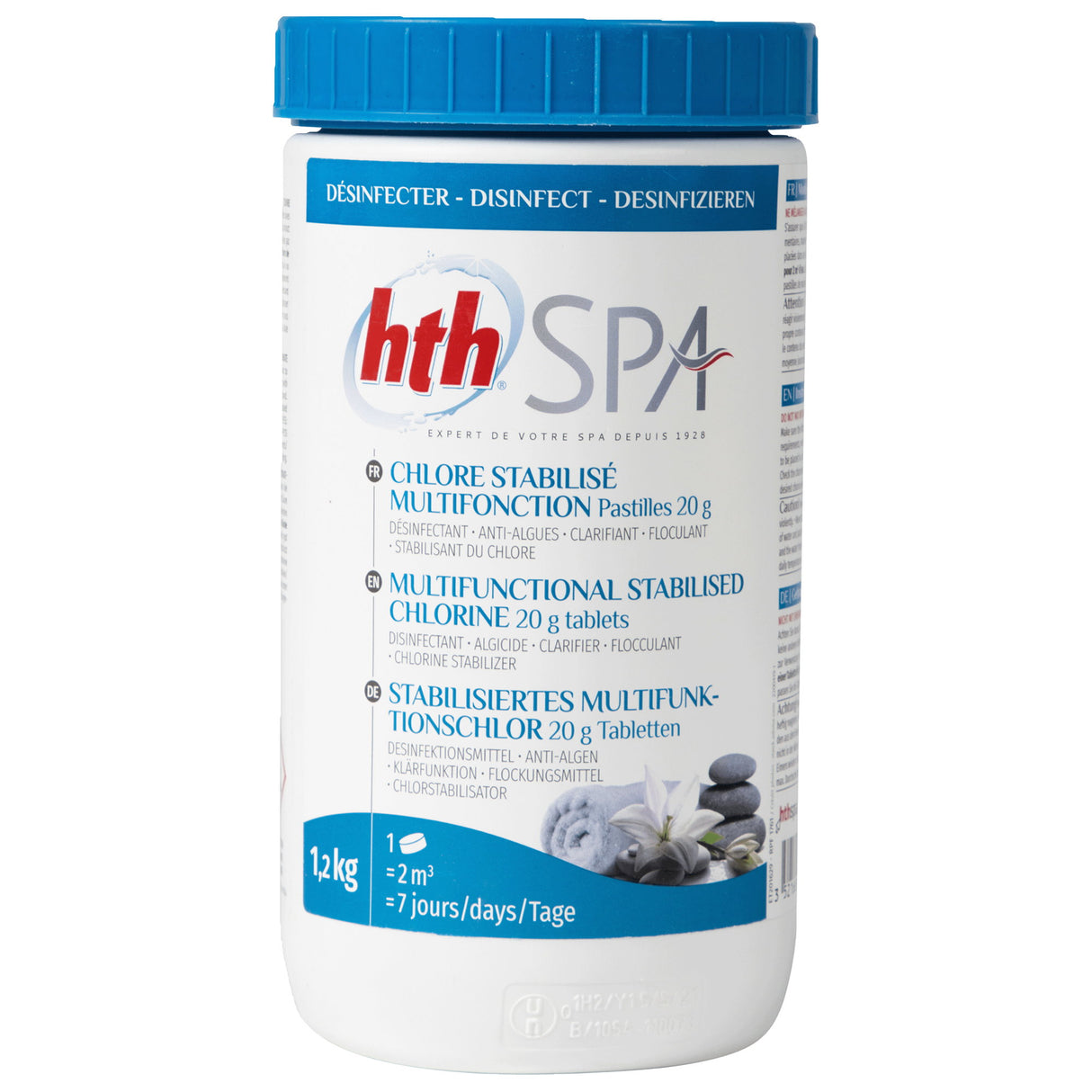 1,2 kg - hth® Spa COMPRIMÉS MULTIFONCTIONS DE CHLORE 20g