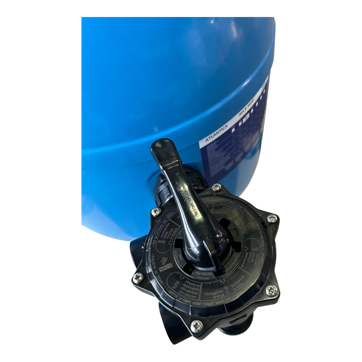 OKU GFK-Filterbehälter Atlantica mit 6-Wege-Side-Mount-Ventil