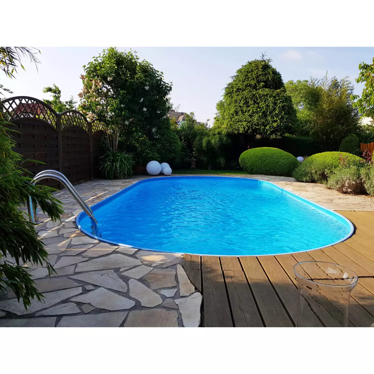 Piscine à parois en acier ensemble complet ovale