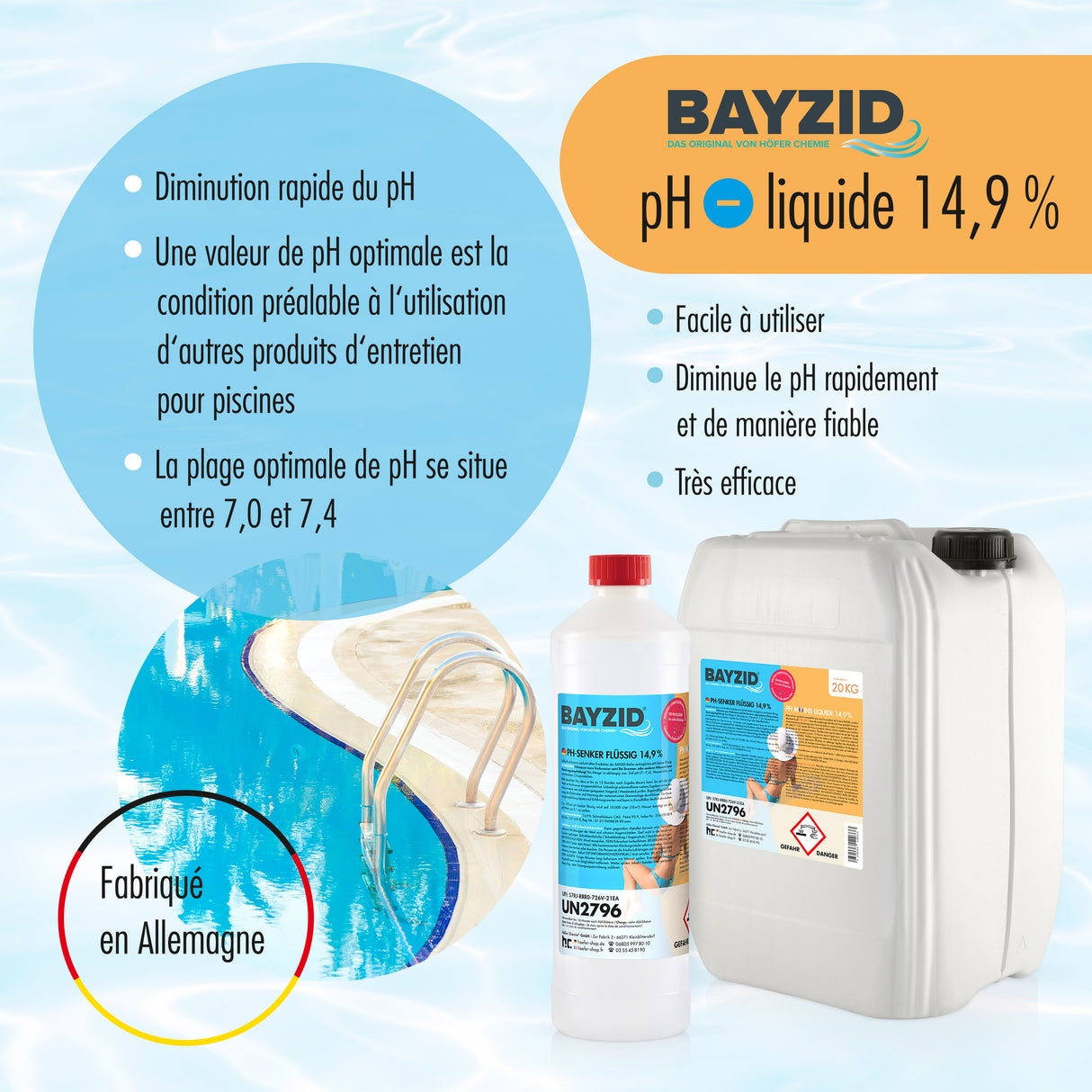 1 kg BAYZID® pH Moins liquide