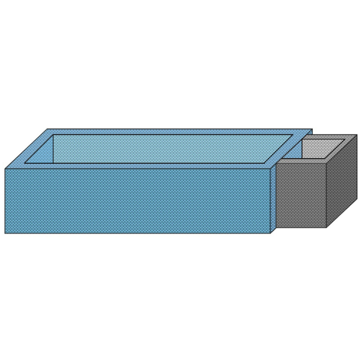 Pool Technikschacht für OKU Styropor-Pool Prestige 3,00 x 1,00 x 1,50 m