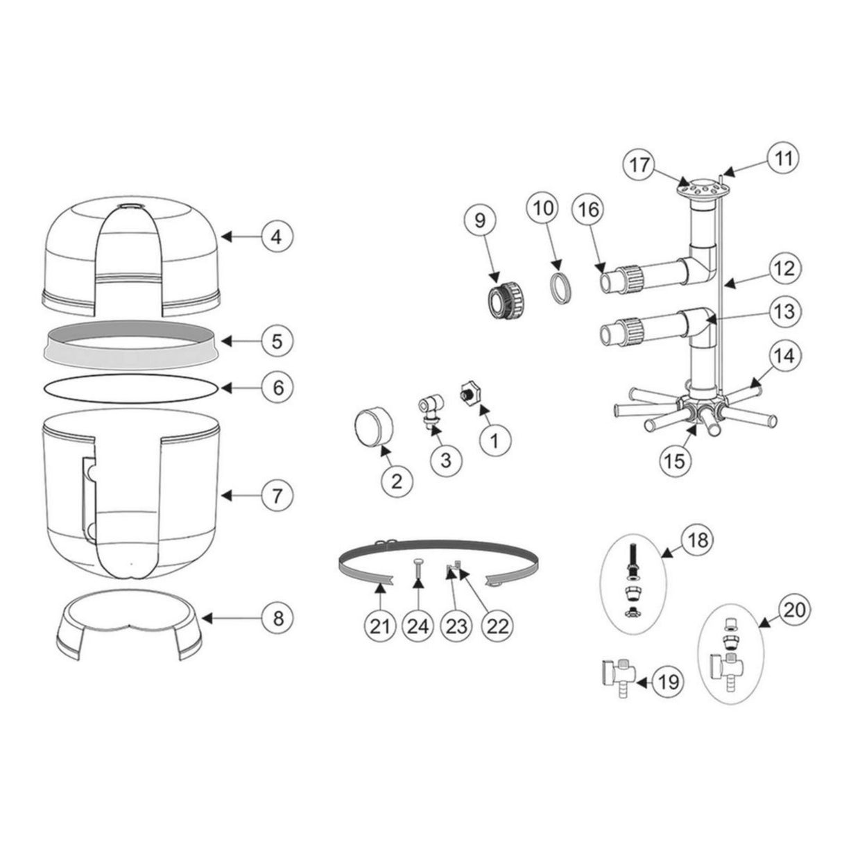 Joint torique pour récipient filtrant Bilbao 400mm