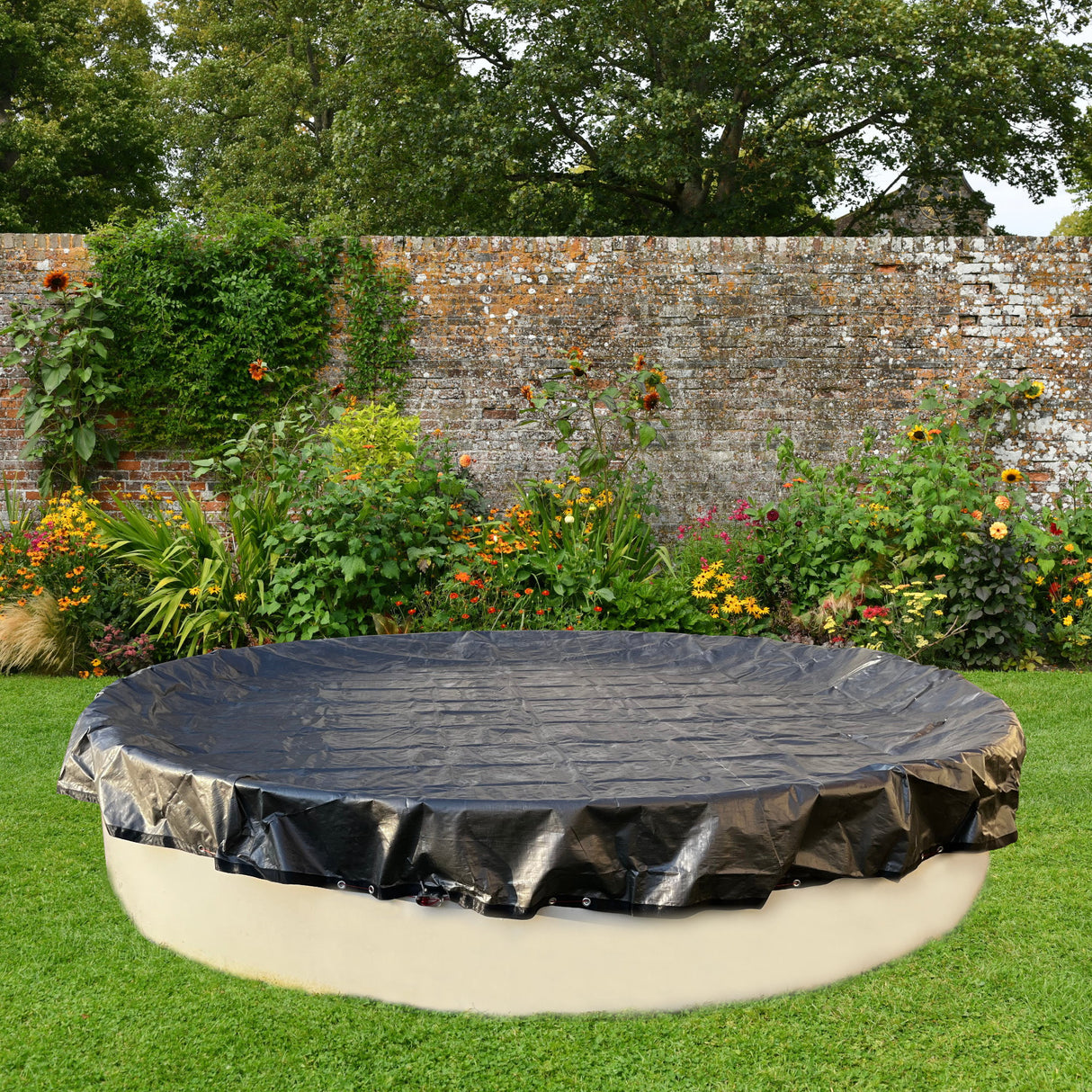Bâche d'hiver pour piscine ovale 220 g/m² avec bords renforcés