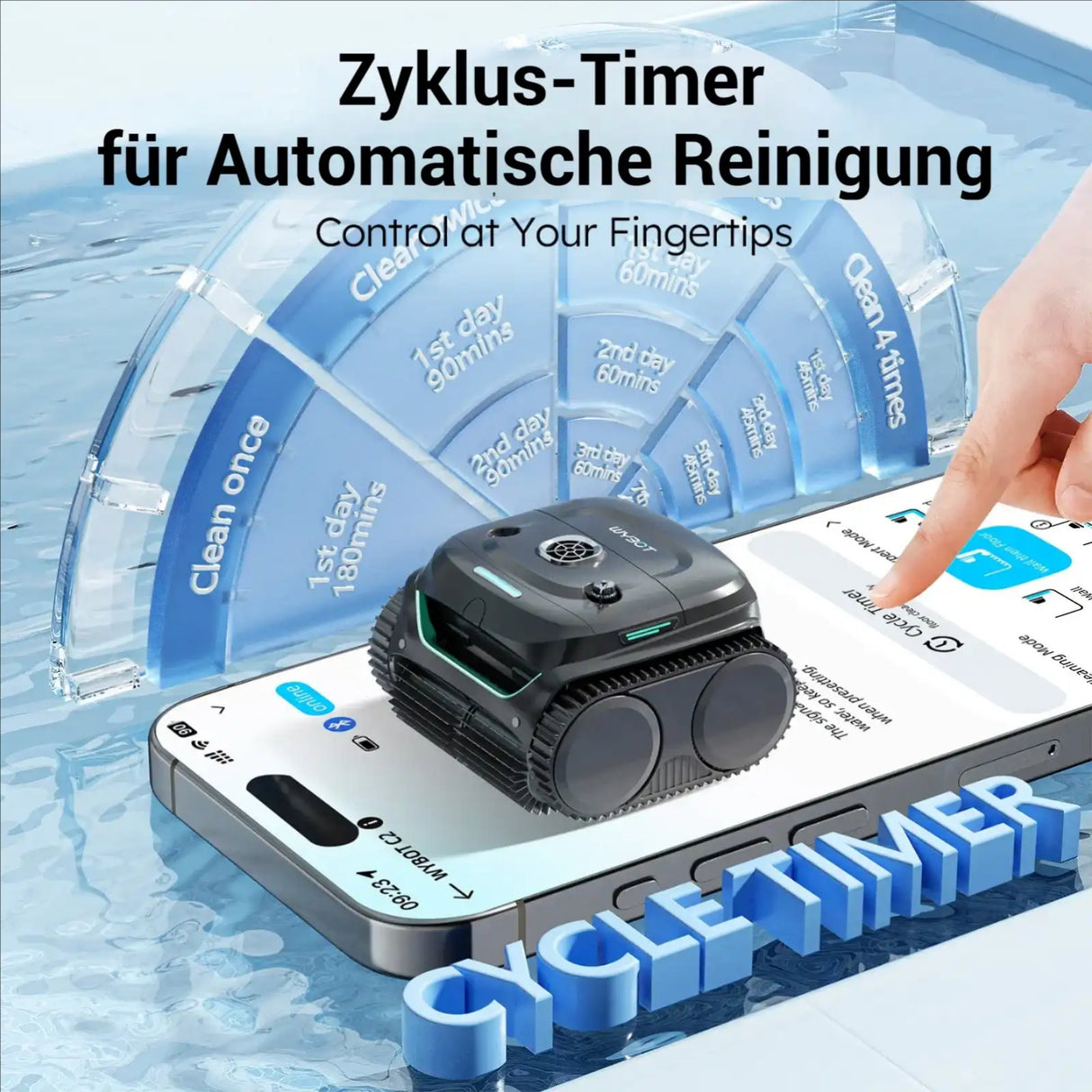 WYBOT C2 – Akku Poolroboter für Boden- & Wandreinigung, leistungsstark & kabellos - B-Ware