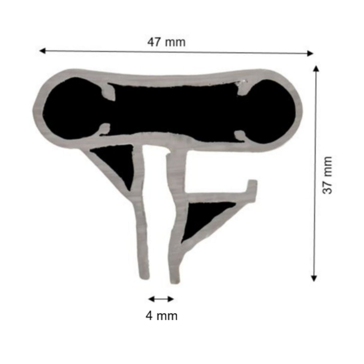 Main courante combinée pour piscines en forme de huit en gris