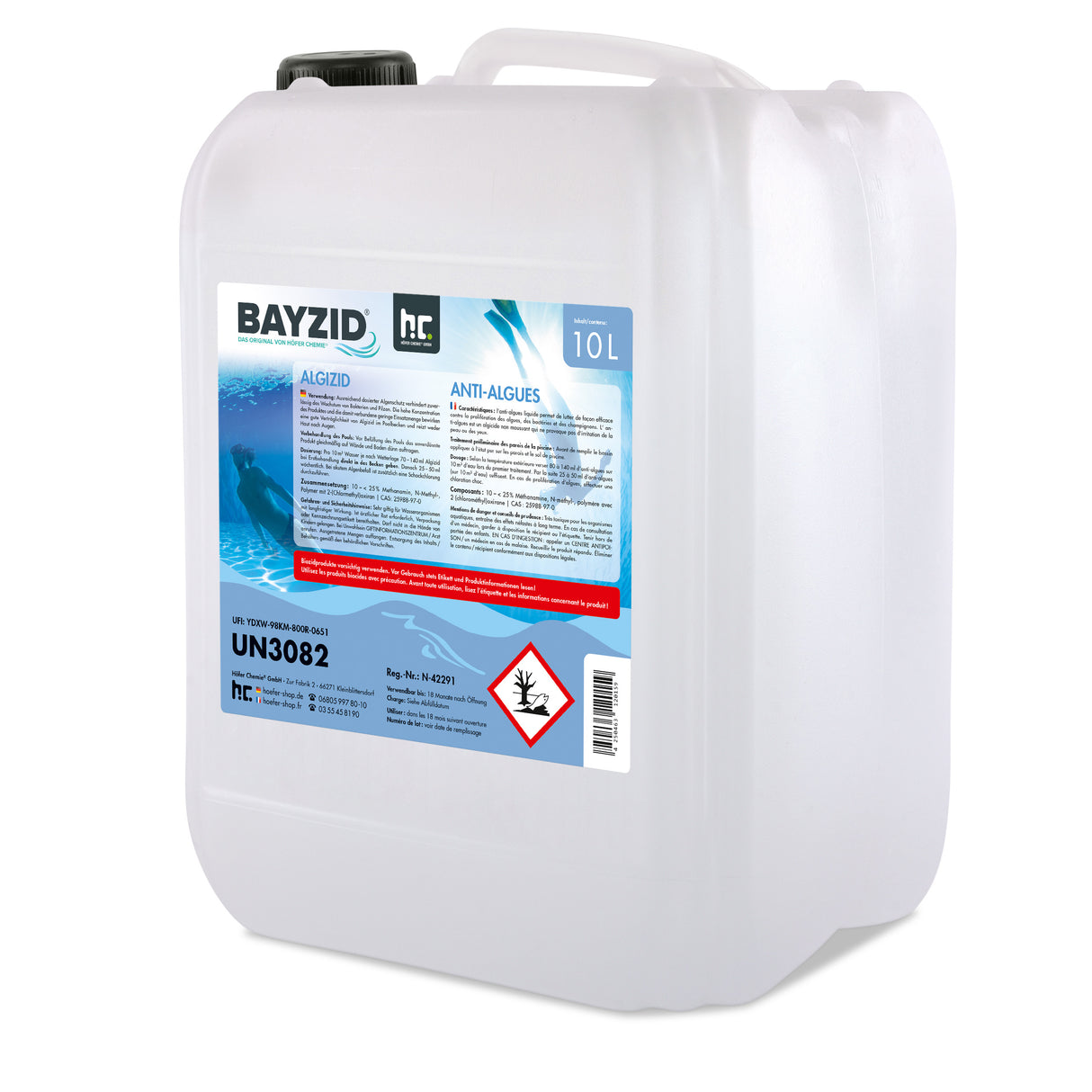 10 L BAYZID® Algicide Prévention des algues