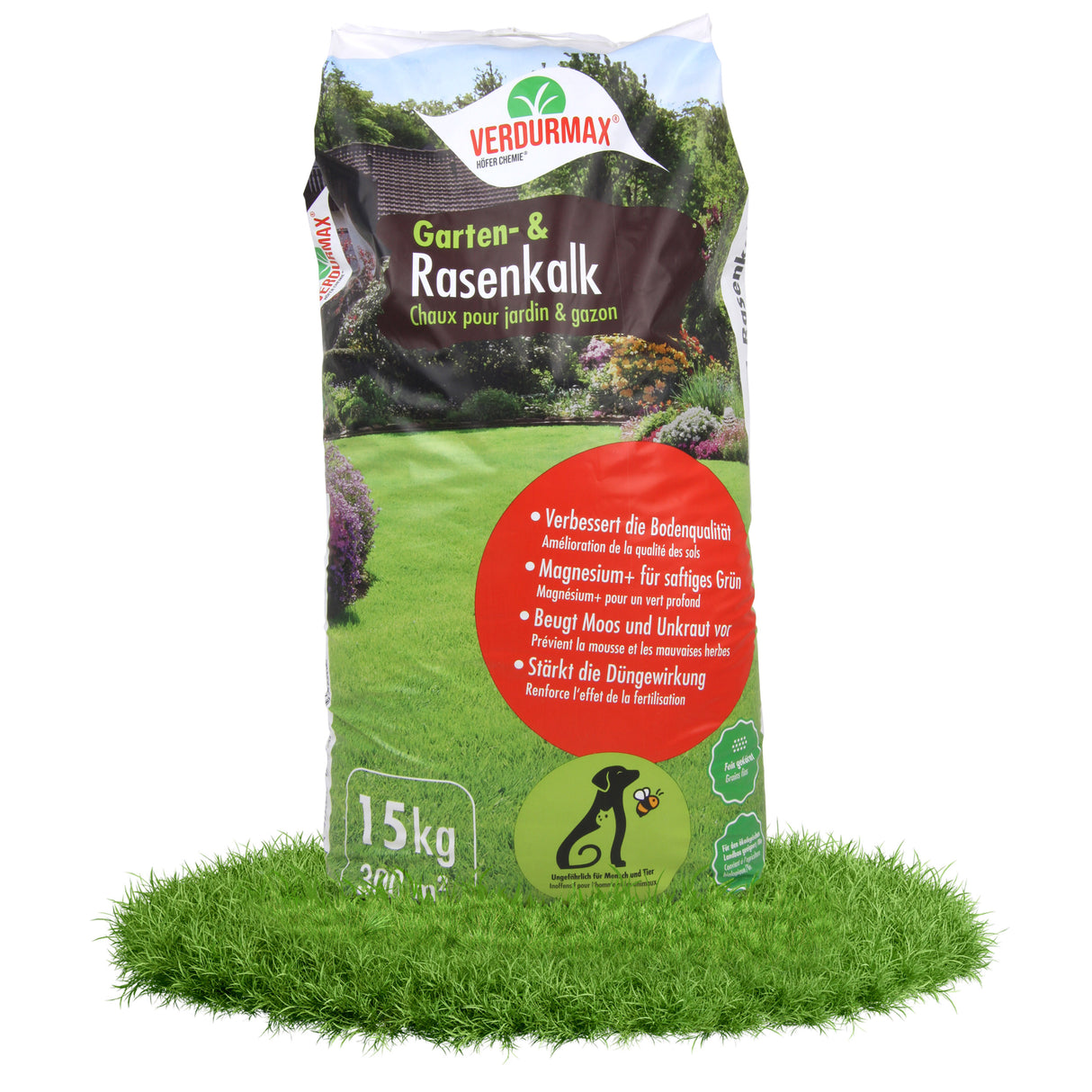 15 kg VERDURMAX® Chaux pour jardin et gazon 
