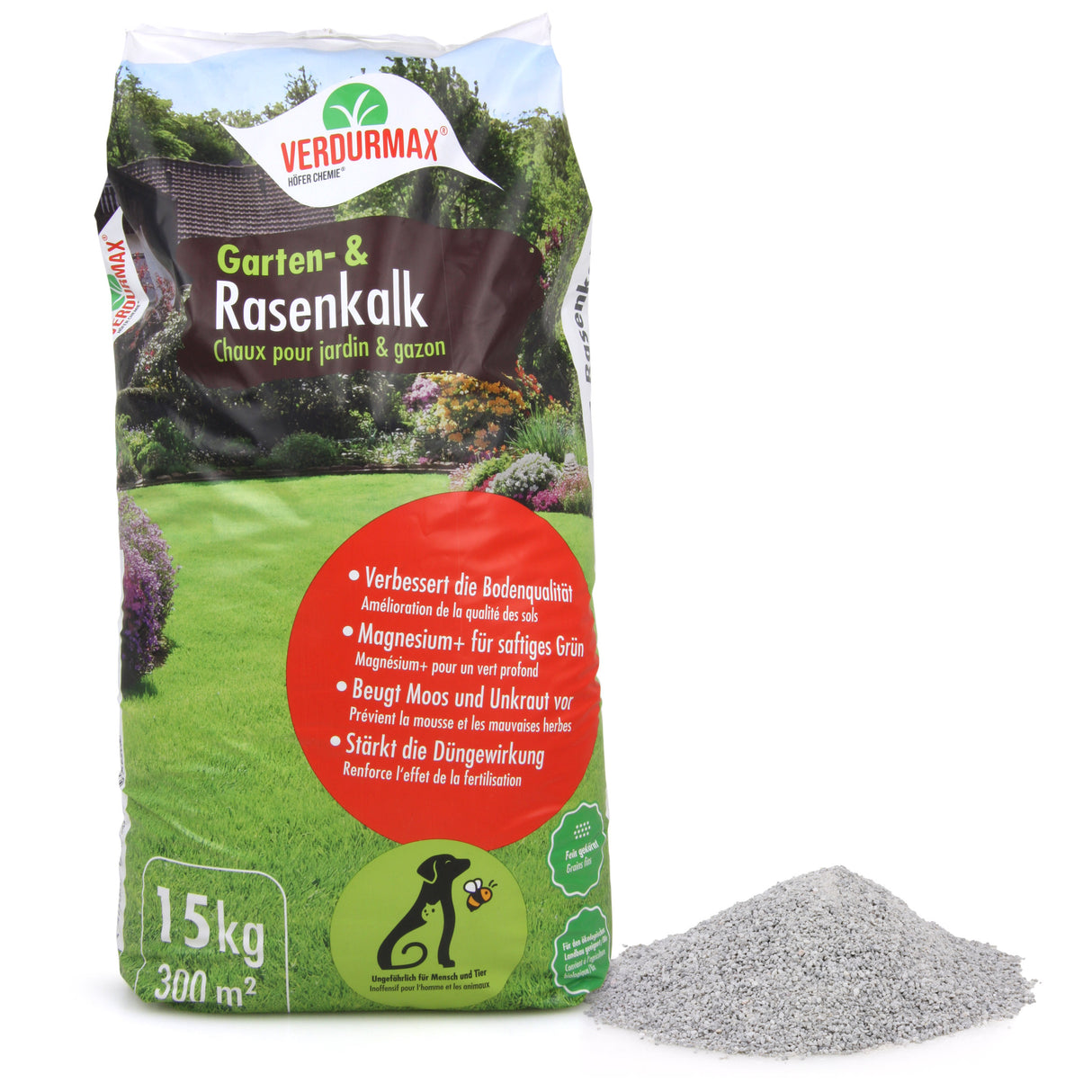 15 kg VERDURMAX® Chaux pour jardin et gazon 