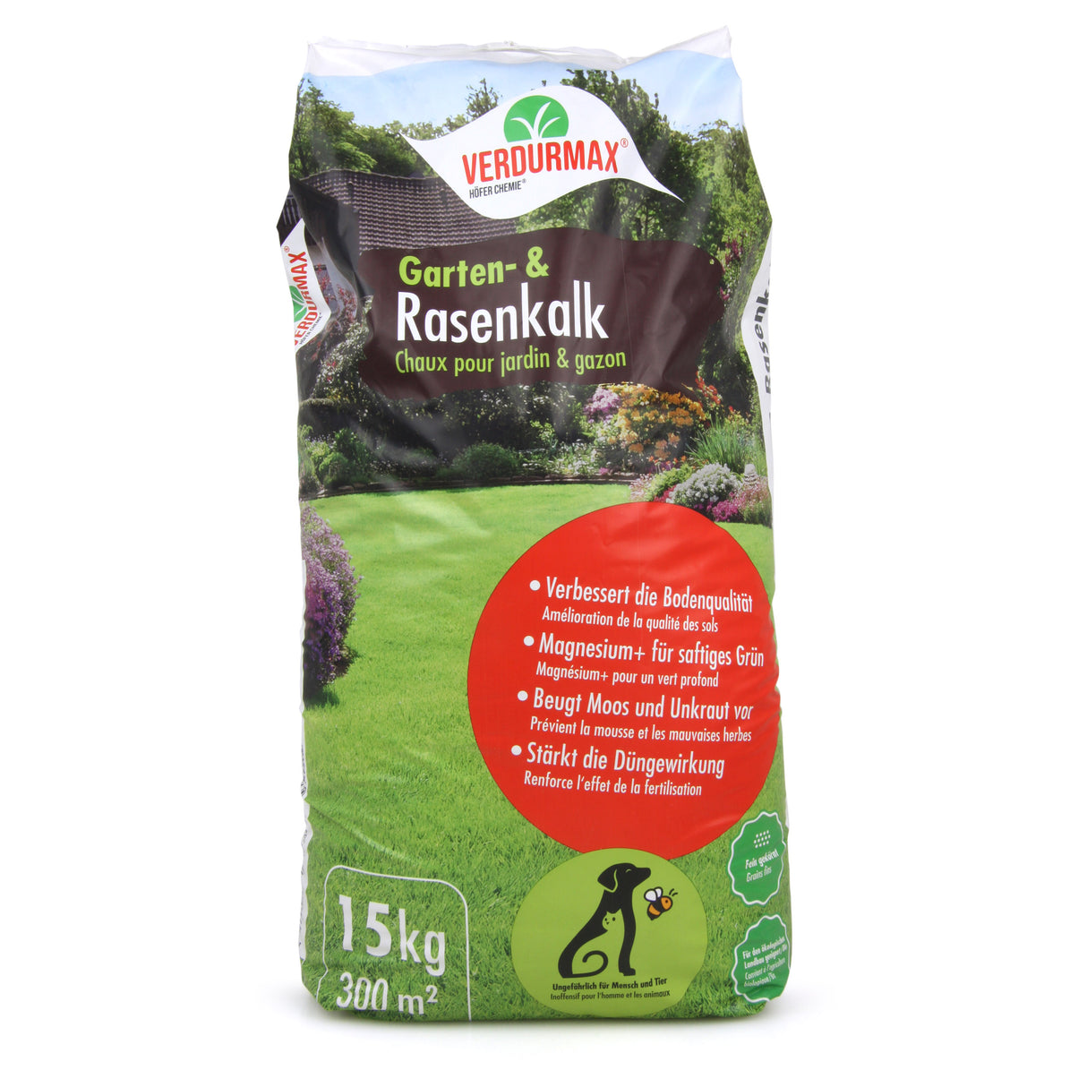 15 kg VERDURMAX® Chaux pour jardin et gazon 