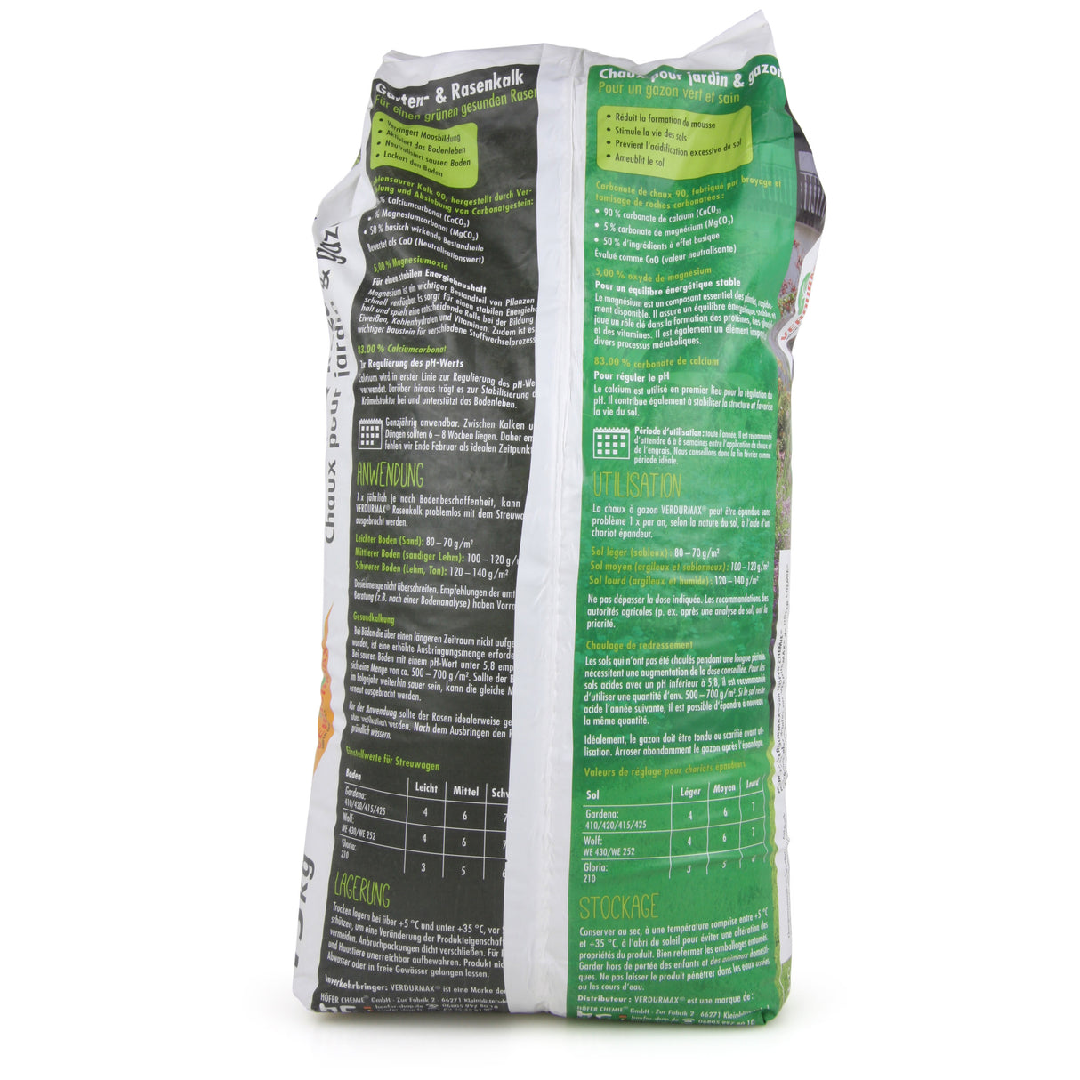 15 kg VERDURMAX® Chaux pour jardin et gazon 