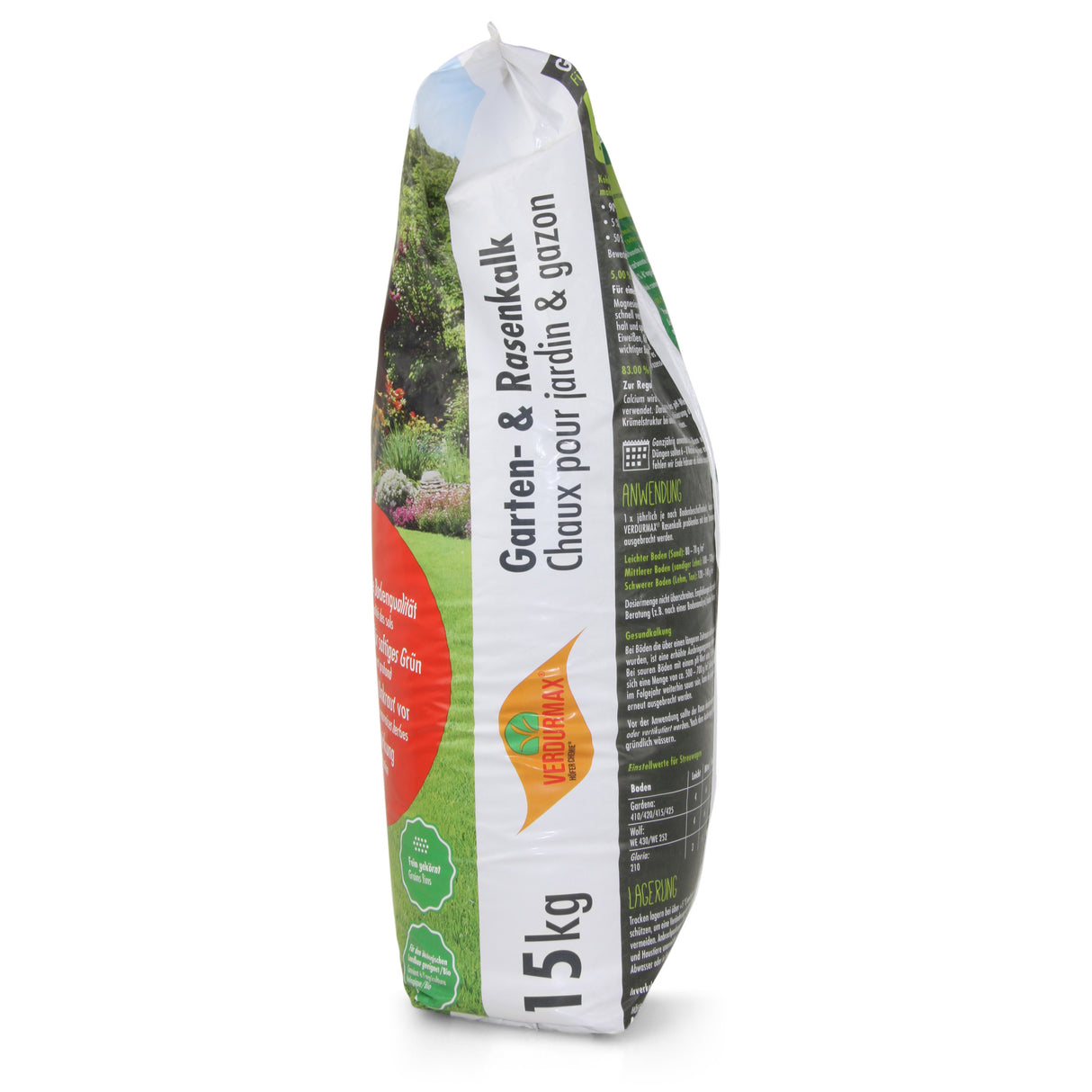 15 kg VERDURMAX® Chaux pour jardin et gazon 