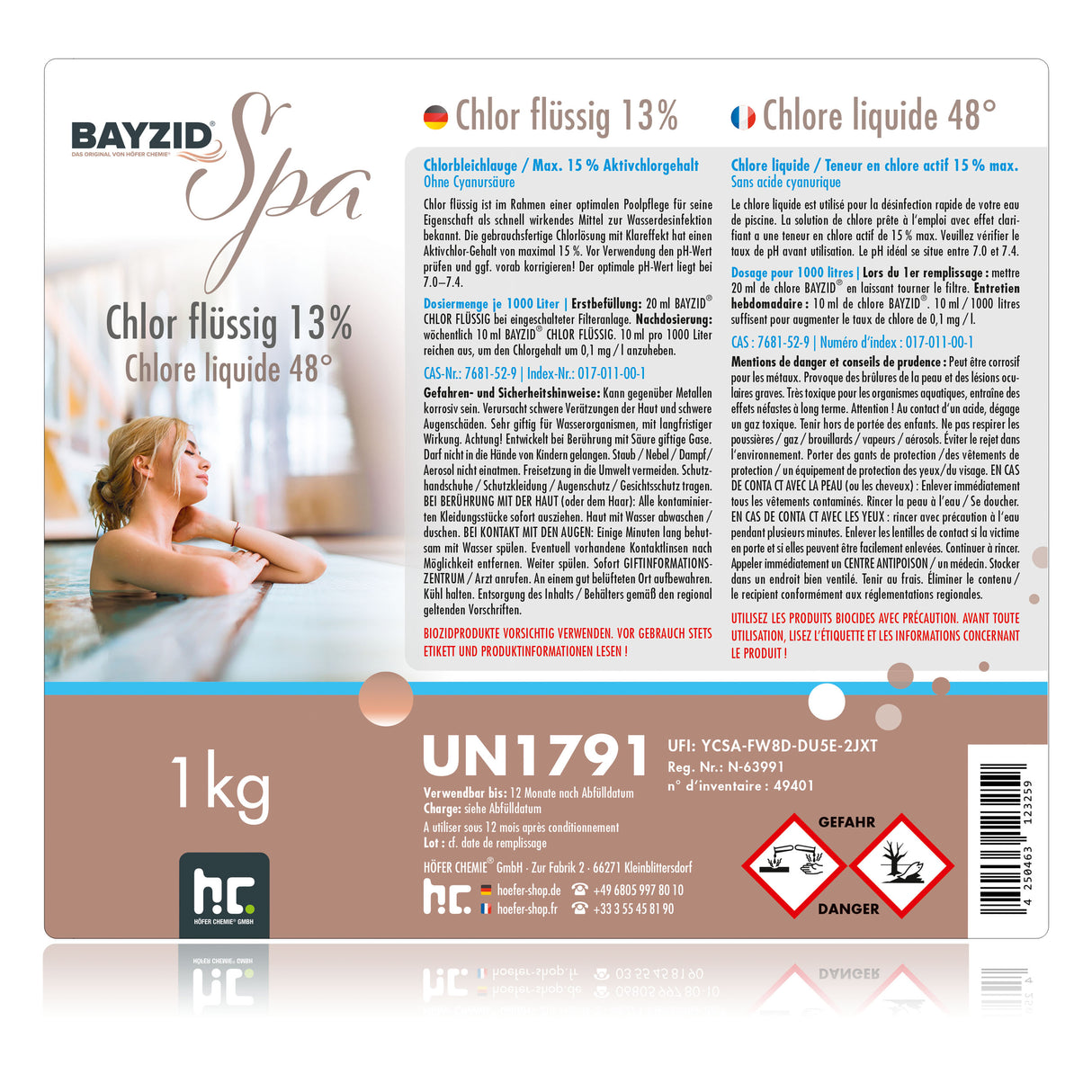 1 kg de BAYZID® Chlore 13% liquide