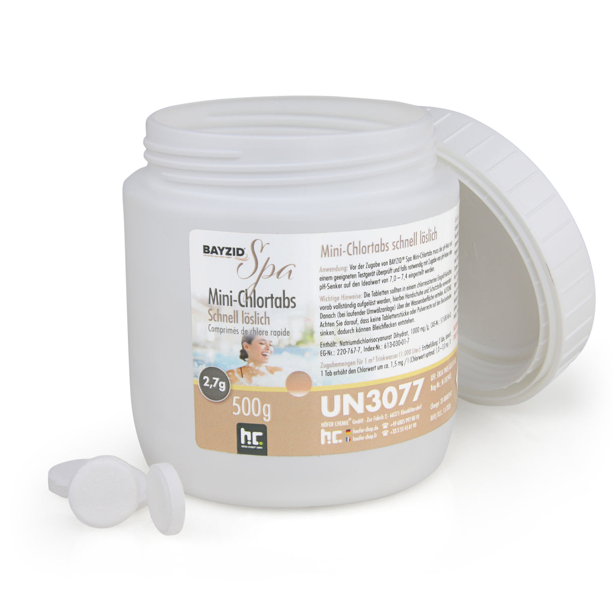 500 g BAYZID® SPA Mini - Pastilles de chlore 2,7 g