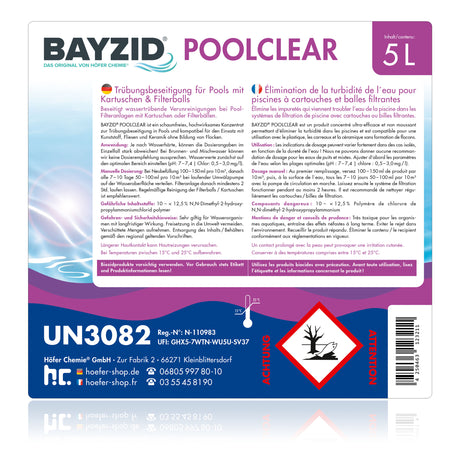 5 L BAYZID® Poolclear élimination de la turbidité