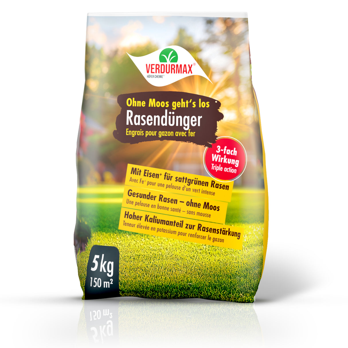 5 kg VERDURMAX® Rasendünger mit Eisen "Ohne Moos geht´s los"
