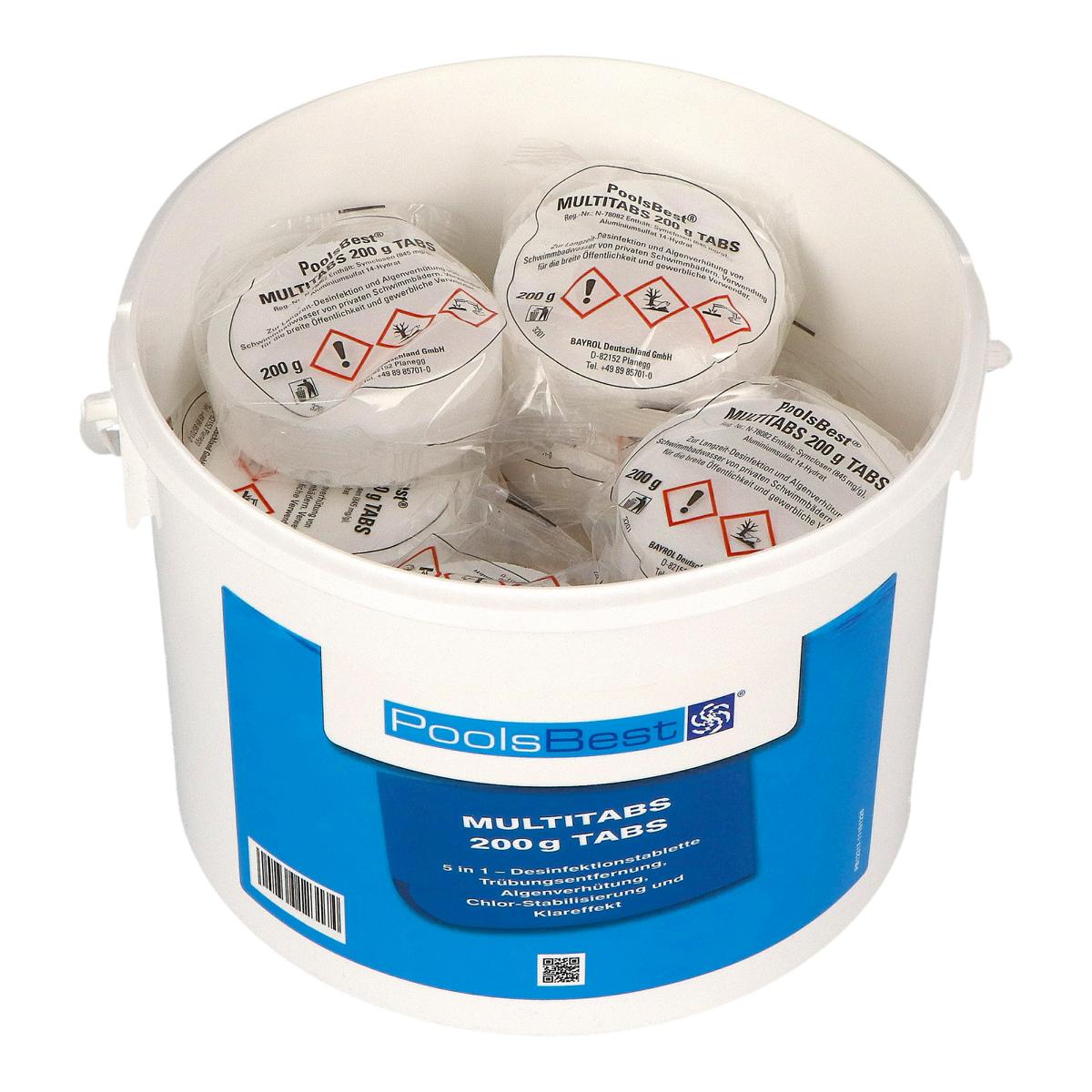 10 kg (2 x 5 kg) - PoolsBest® Chlor Multitabs 5 in 1, 200 g Tabs