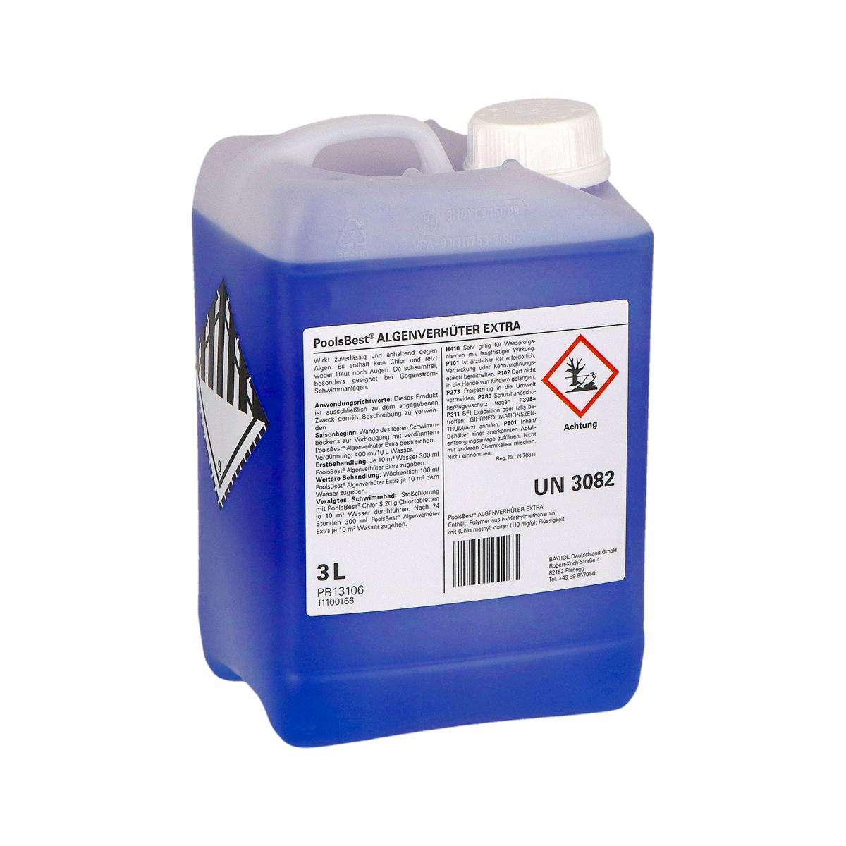 3 l - PoolsBest® anti-algues extra - hautement concentré et sans mousse