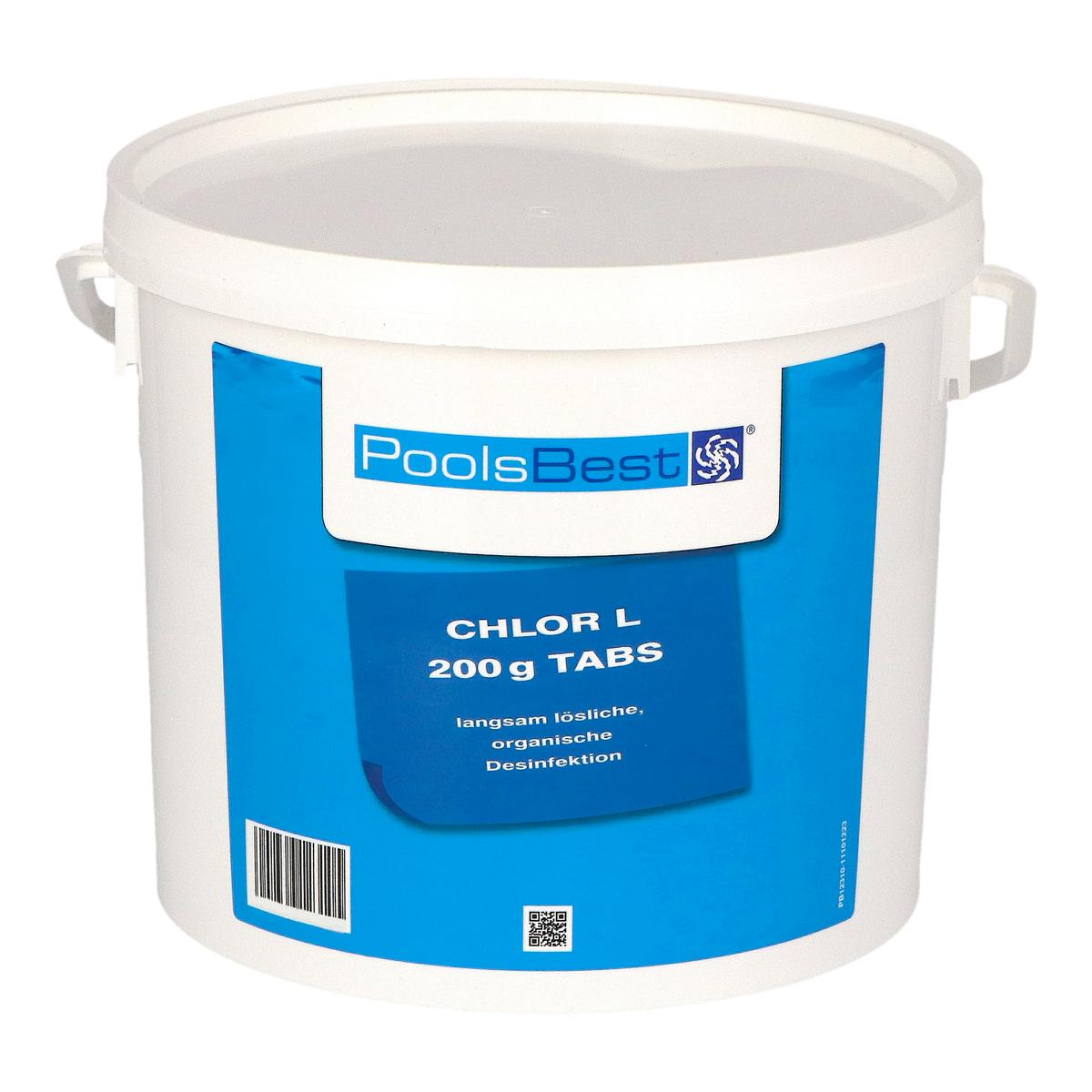 5 kg - PoolsBest® Chlore L Comprimés de 200 g 92% de chlore actif, lentement soluble