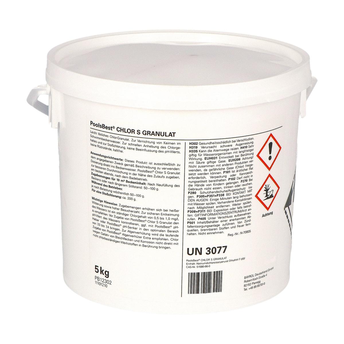 10 kg (2 x 5 kg) - PoolsBest® Chlorgranulat S schnelllöslich 56% Aktivchlor