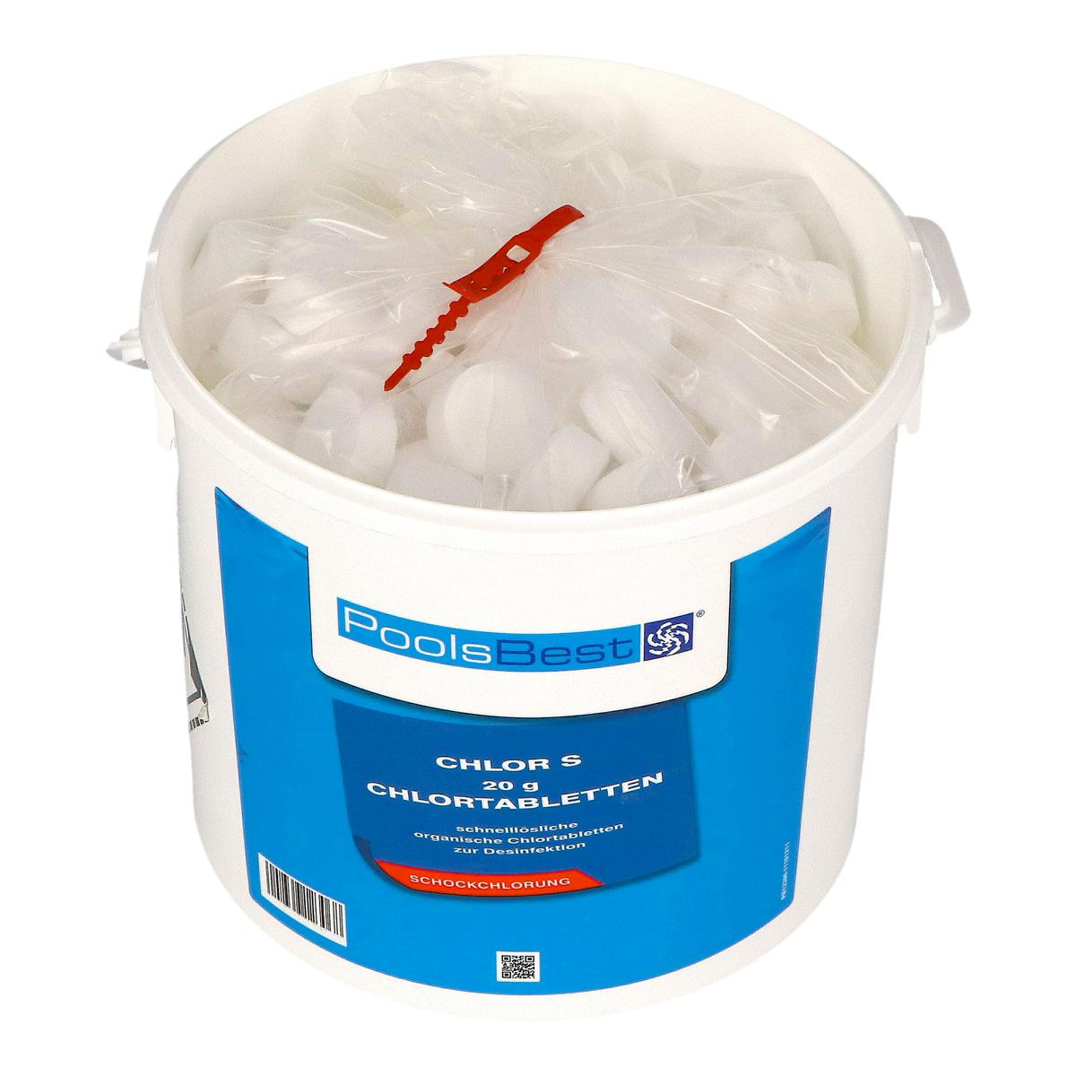 10 kg (2 x 5 kg) - PoolsBest® Chlortabs S 20g - schnelllöslich