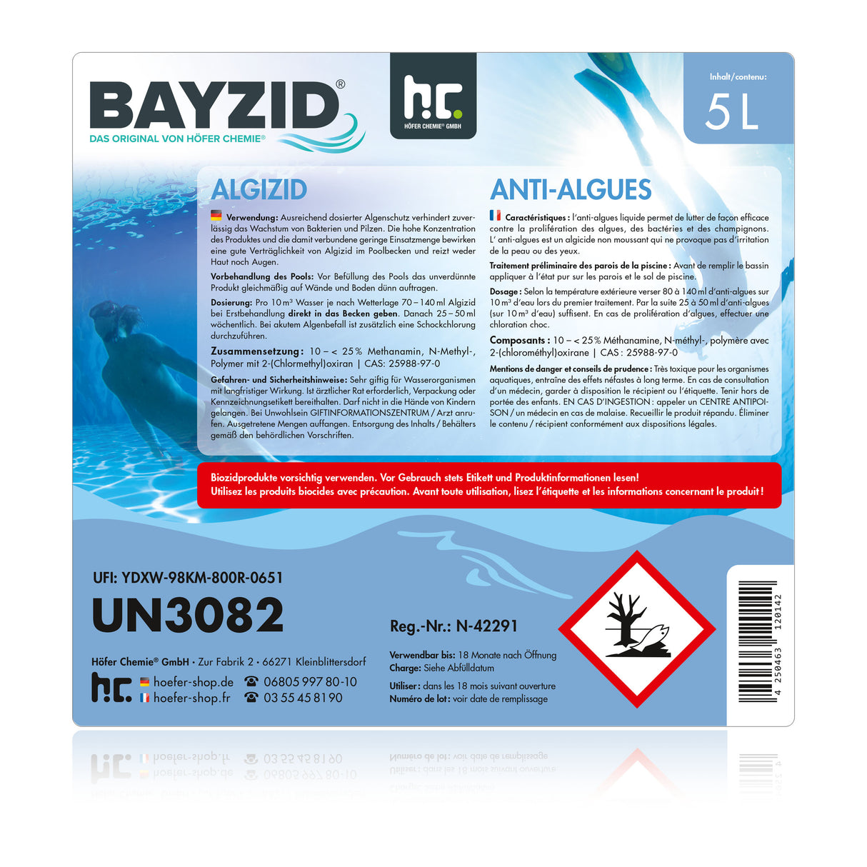 5 L BAYZID® Algicide Prévention des algues