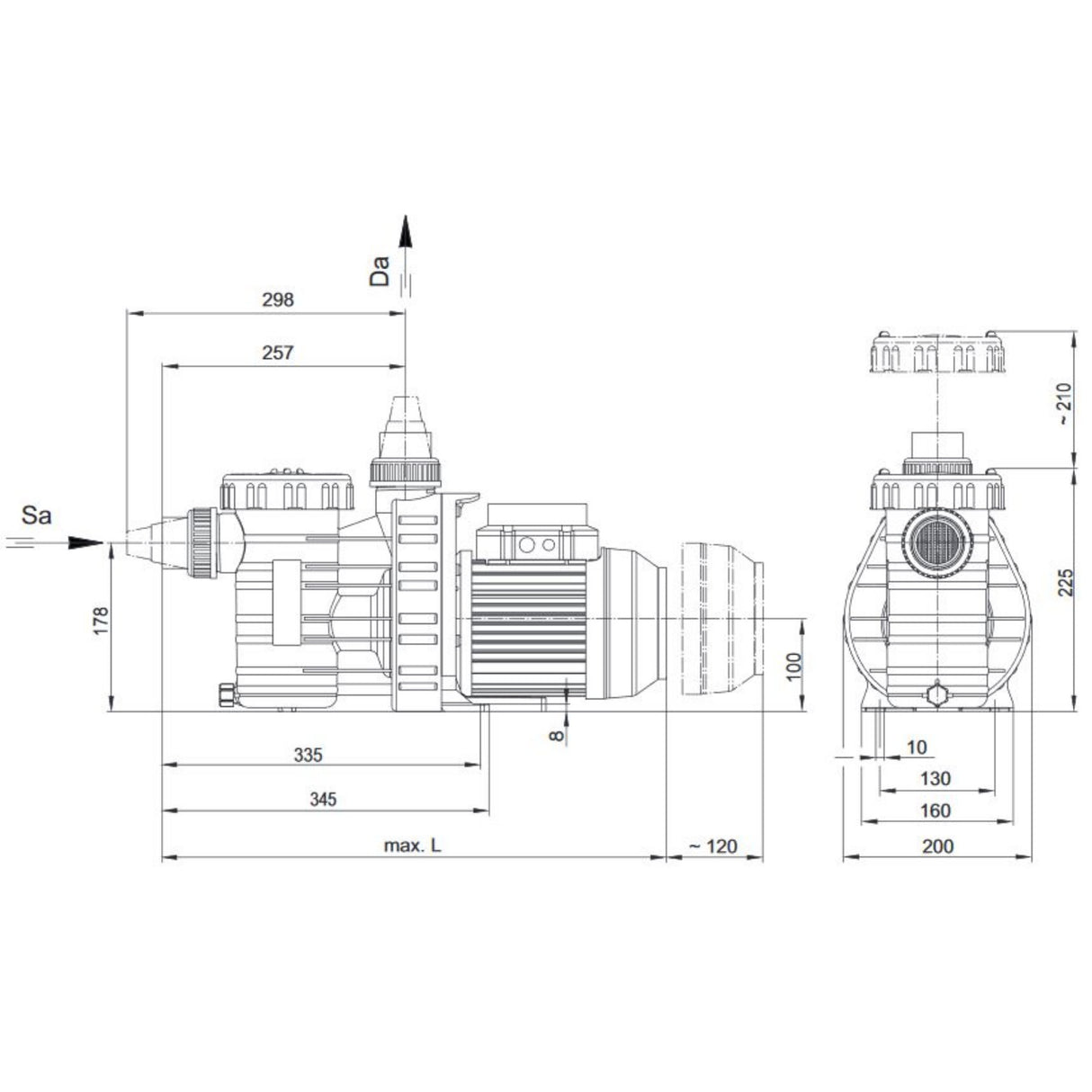 Aqua Vario Plus Poolpumpe 0,07 kW - 0,65 kW - 230V - B-Ware