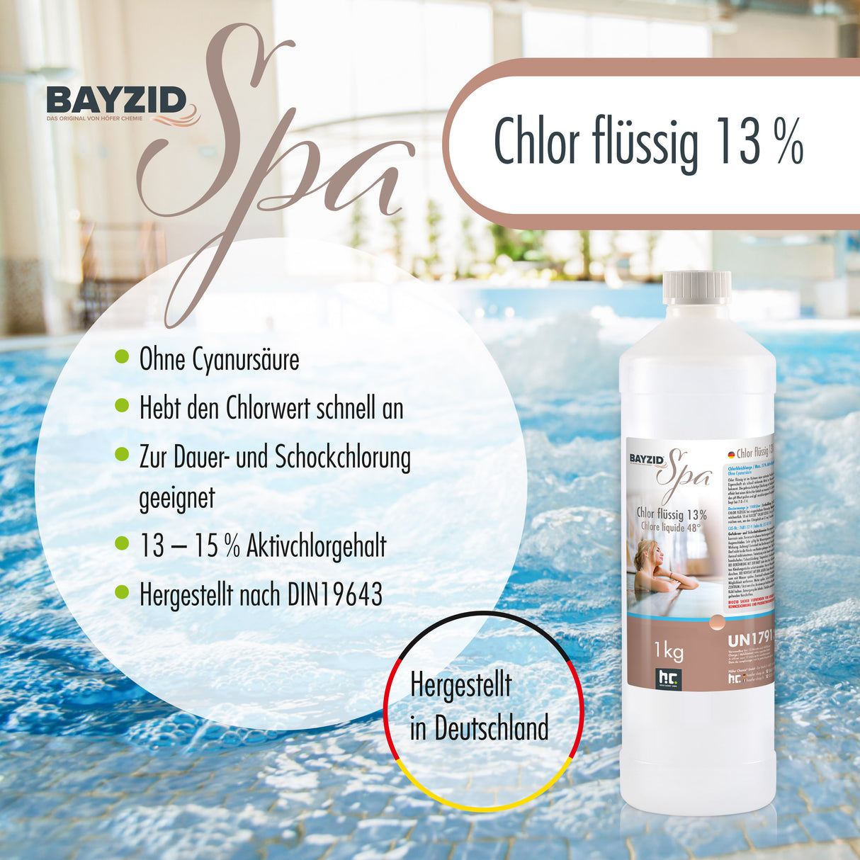 1 kg de BAYZID® Chlore 13% liquide