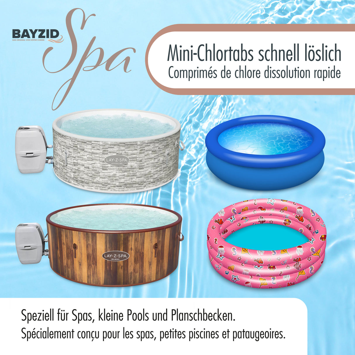 500 g BAYZID® SPA Mini - Pastilles de chlore 2,7 g