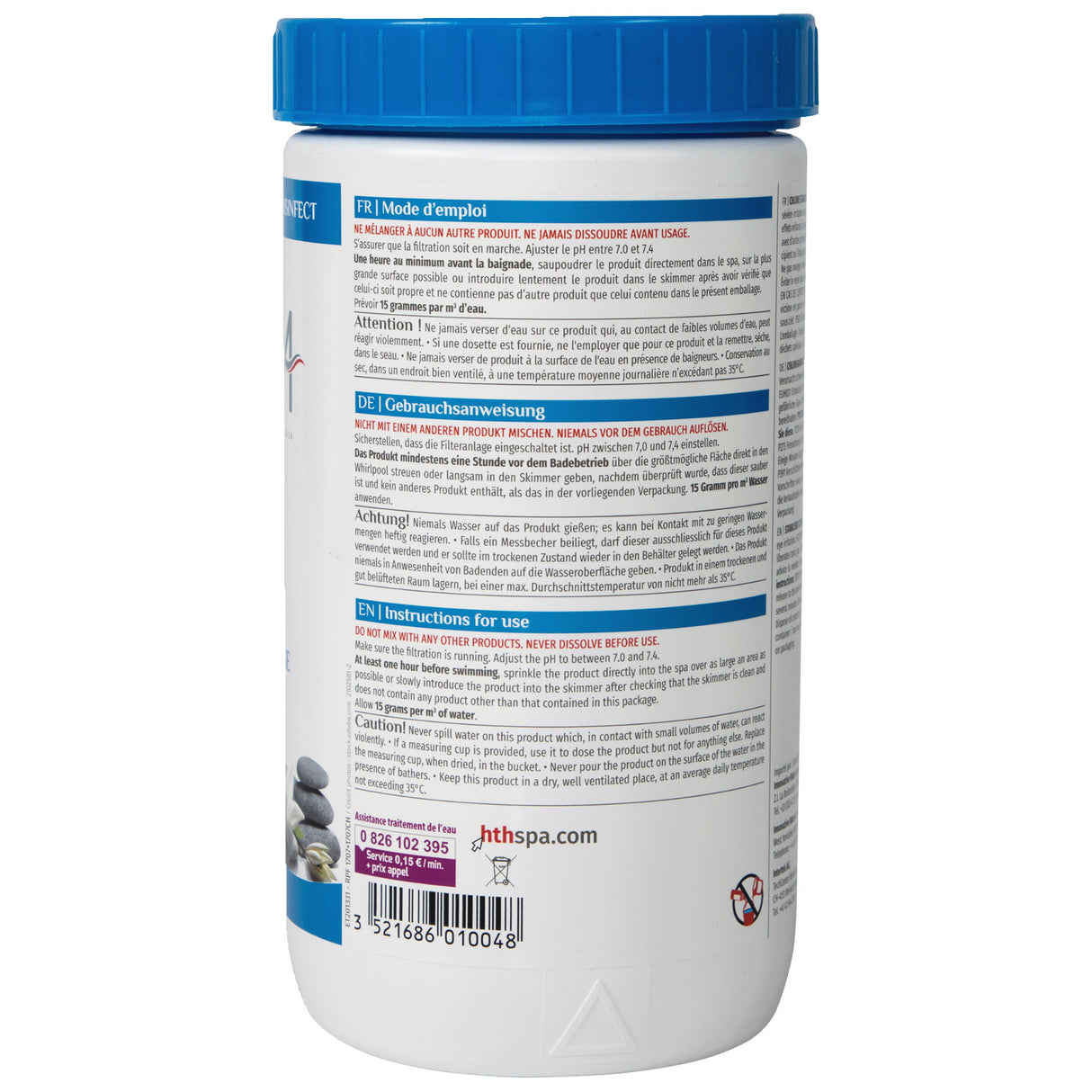 1,2 kg - hth® Spa GRANULES DE CHLORE stabilisés