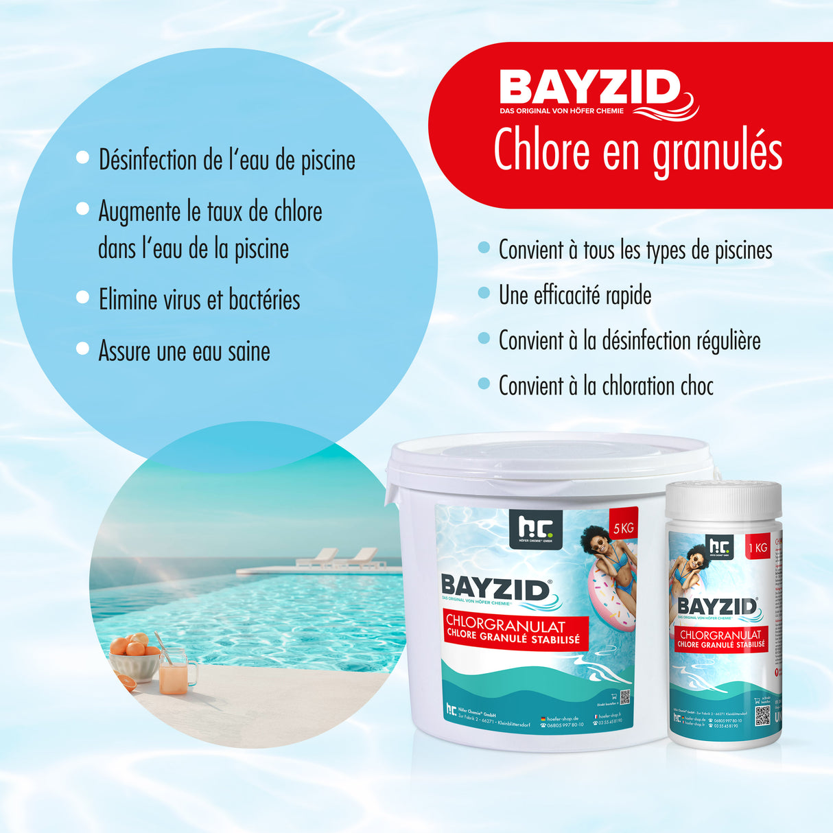 5 kg BAYZID® Chlore en granulés