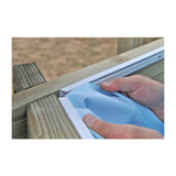 Ensemble complet de piscine GRE en bois véritable menthe rectangle 1010 x 418 x 146 cm