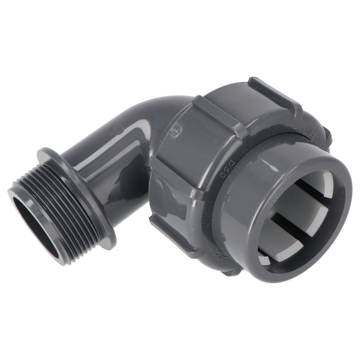 Angle de transition FlexFit 90° 50mm x 1 1/2" raccord clamp x filetage extérieur