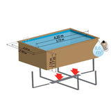 Ensemble complet de piscine GRE en bois véritable Marbella 2 rectangle 420 x 270 x 117 cm
