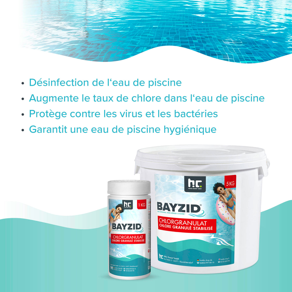 5 kg BAYZID® Chlore en granulés
