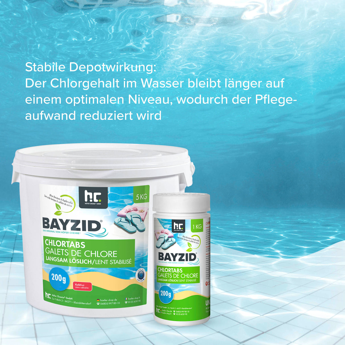 1 kg BAYZID® Chlortabs 200g à dissolution lente