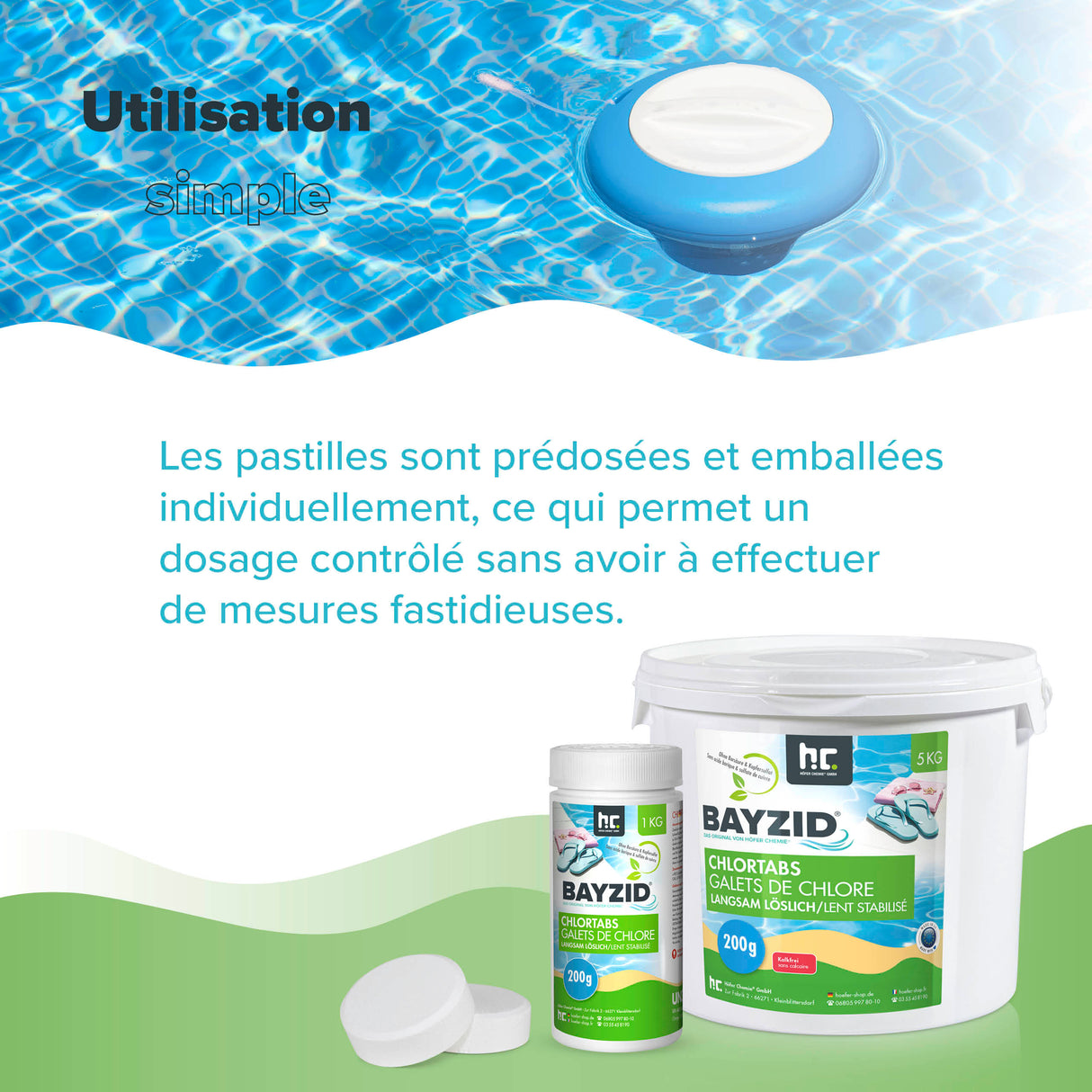 5 kg BAYZID® Chlortabs 200g à dissolution lente
