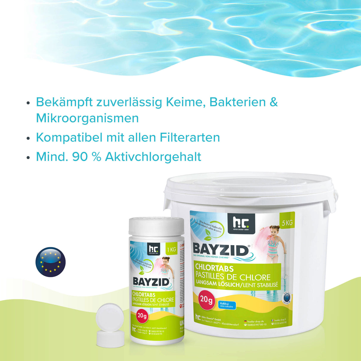 5 kg BAYZID® Chlortabs 20g à dissolution lente