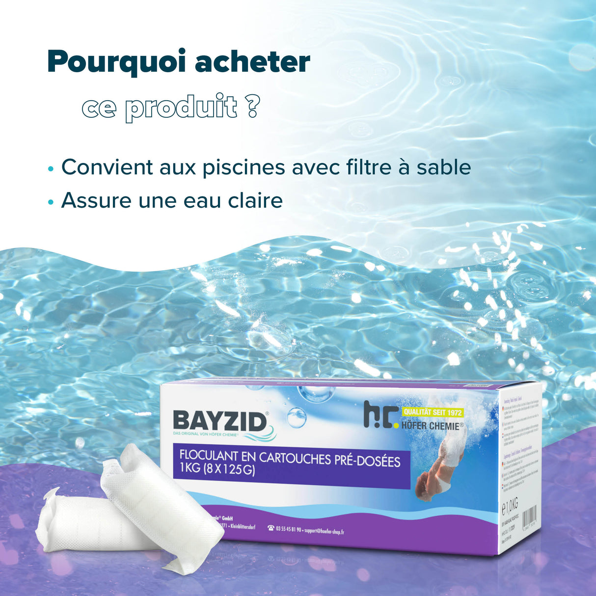 1 kg BAYZID® cartouches de floculant