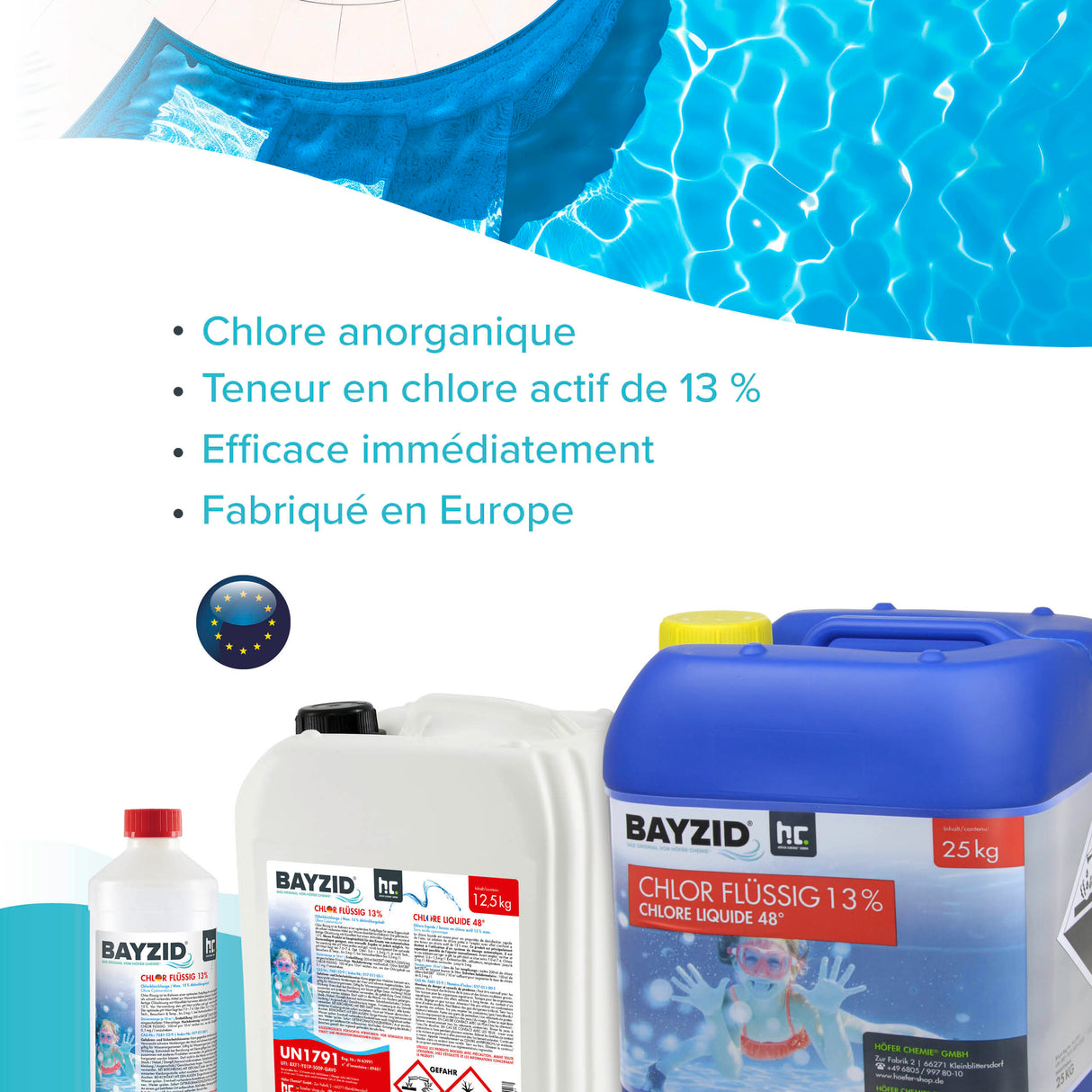 1 kg de BAYZID® Chlore 13% liquide