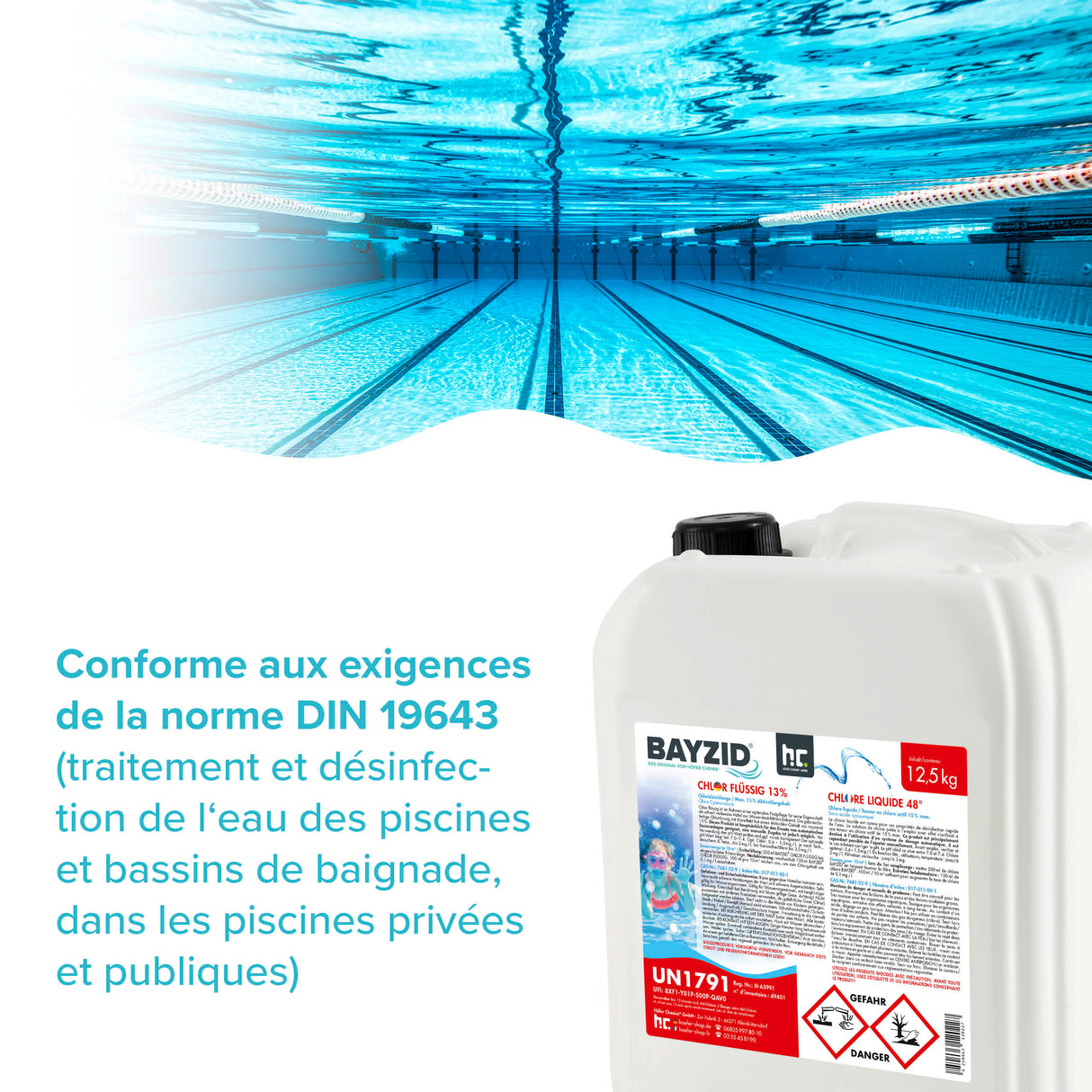 12,5 kg BAYZID® Chlore 13% liquide