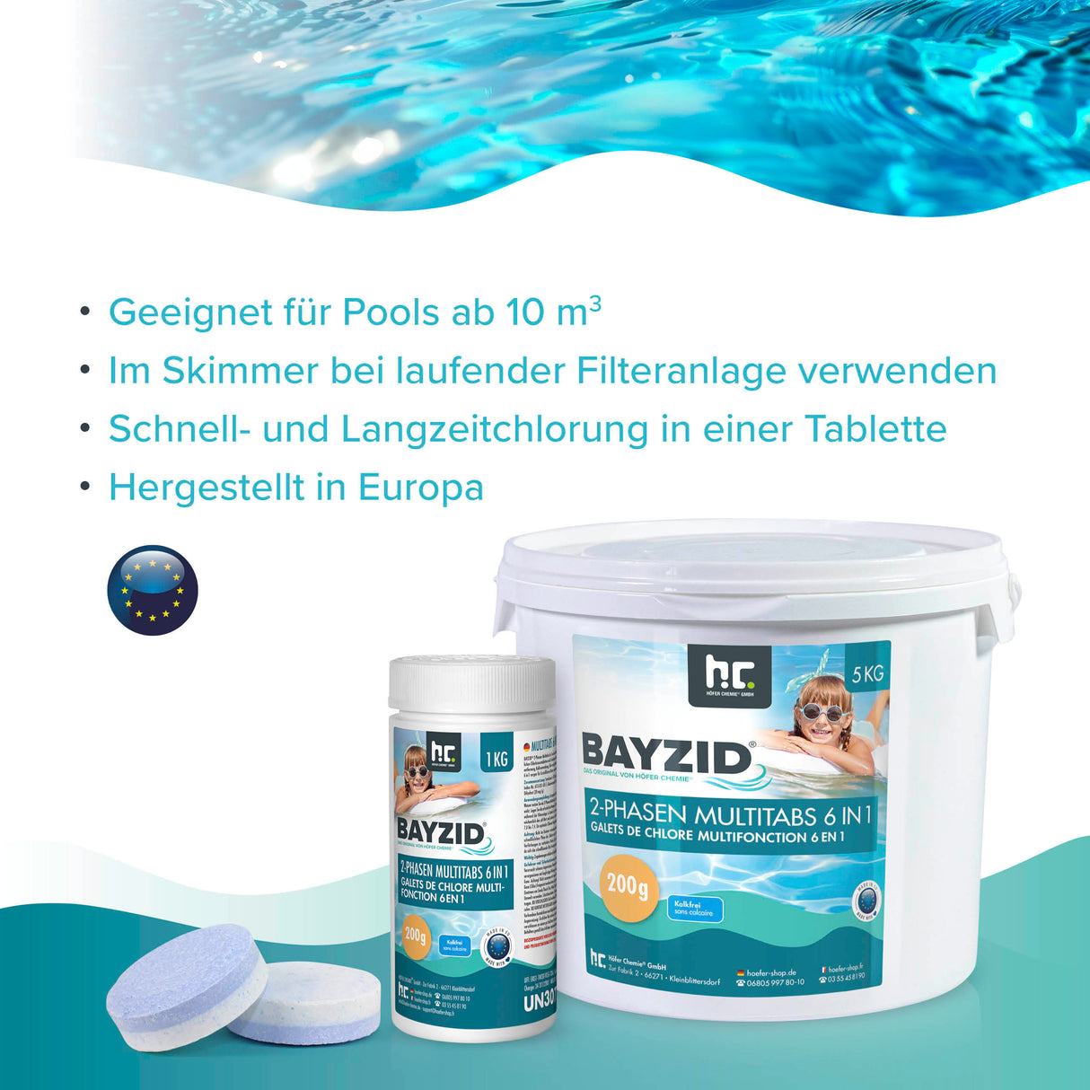 1 kg BAYZID® 2-Phasen-Multitabs 6in1, 200g