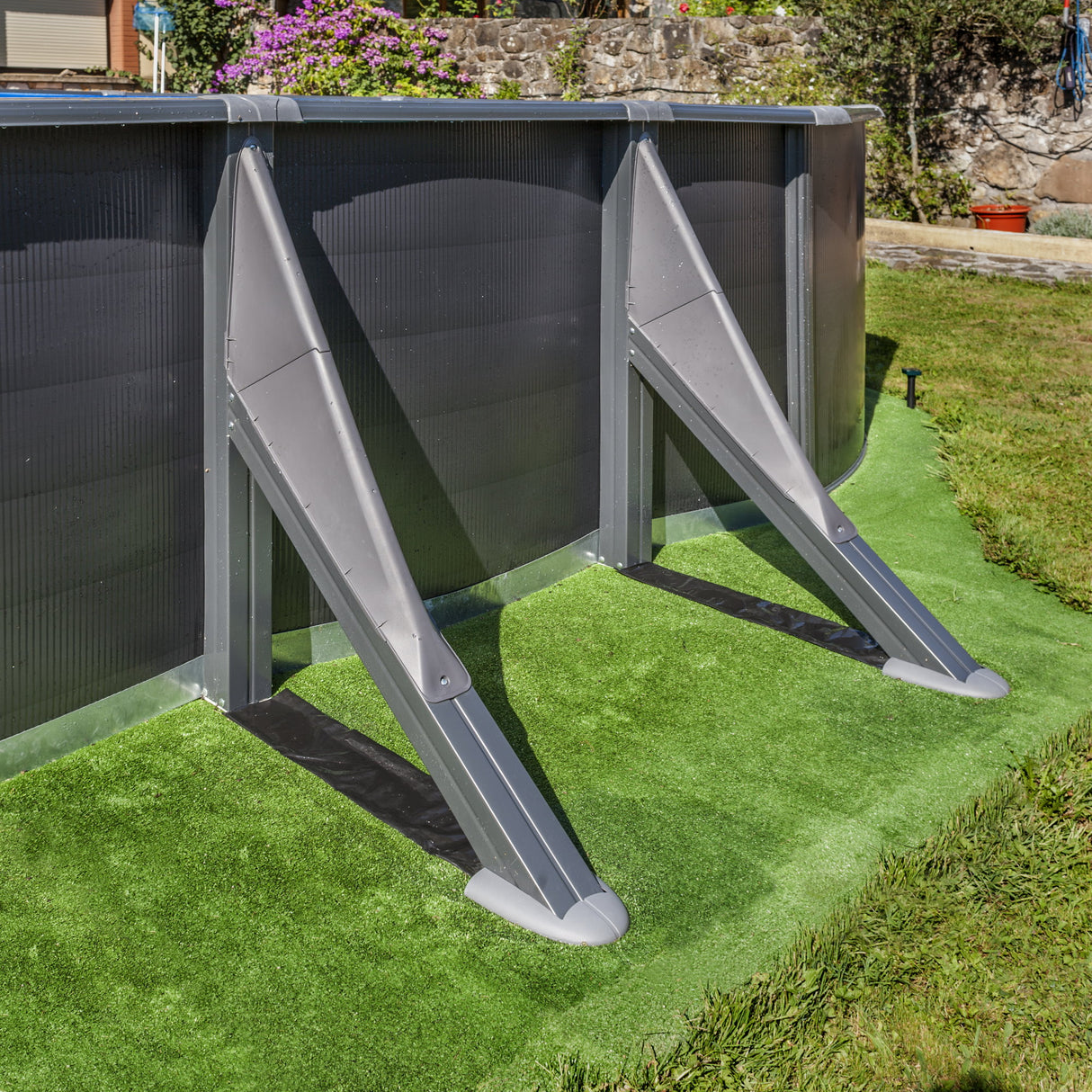 GRE Ovalformbeckenset Anthrazitoptik 610 x 375 x 120 cm