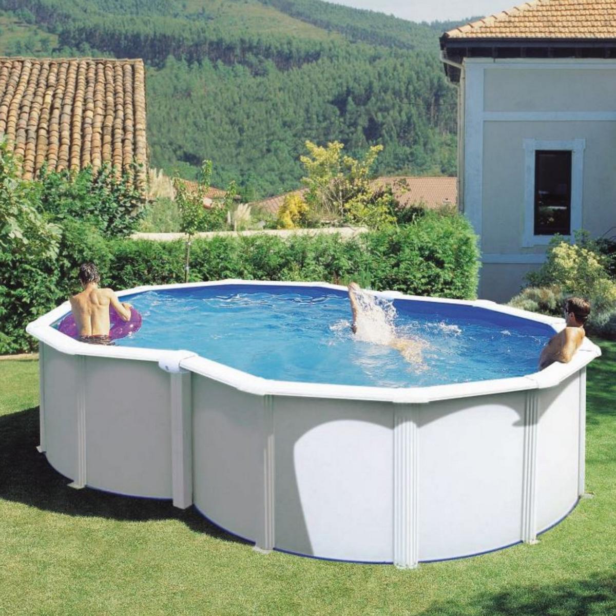 GRE Achtformbeckenset Stahloptik Varadero OMEGA 500 x 340 x 120 cm