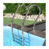 Ensemble complet de piscine GRE en bois véritable vanille 2 Ø 400 x 119 cm