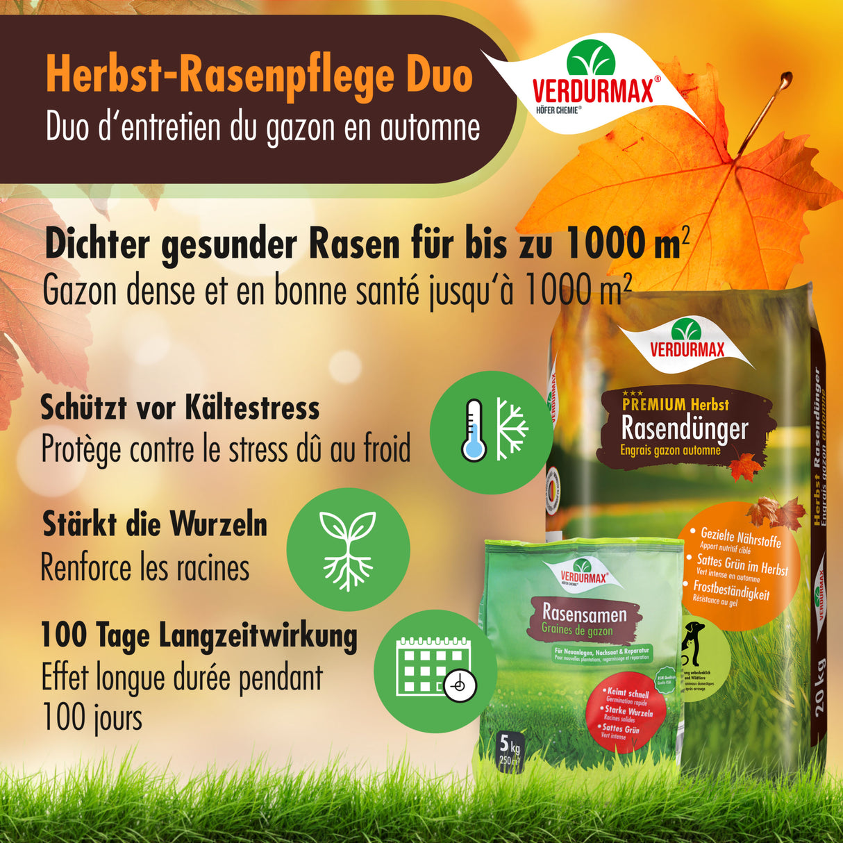 VERDURMAX® Duo d’entretien automnal pour pelouse