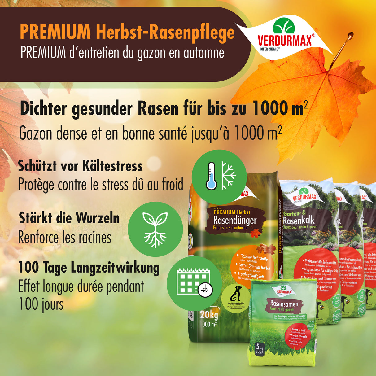 VERDURMAX® Kit complet d’entretien automnal pour pelouse