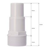 Raccord de tuyau en PVC - 32/38 mm avec filetage extérieur 1 1/2"