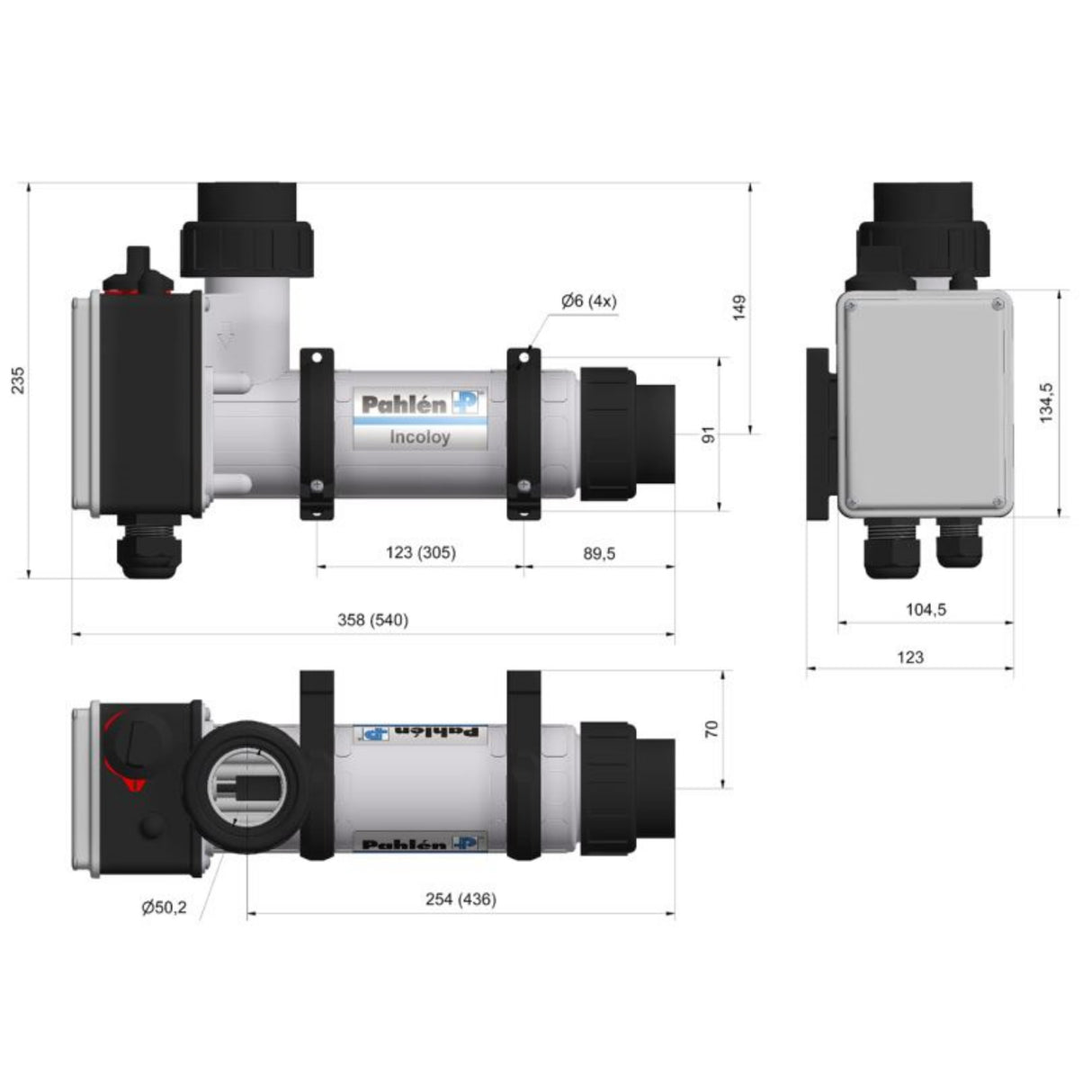 Pahlen Elektroheizer aus Kunststoff / Incoloy 18kW - nicht digital - B-Ware
